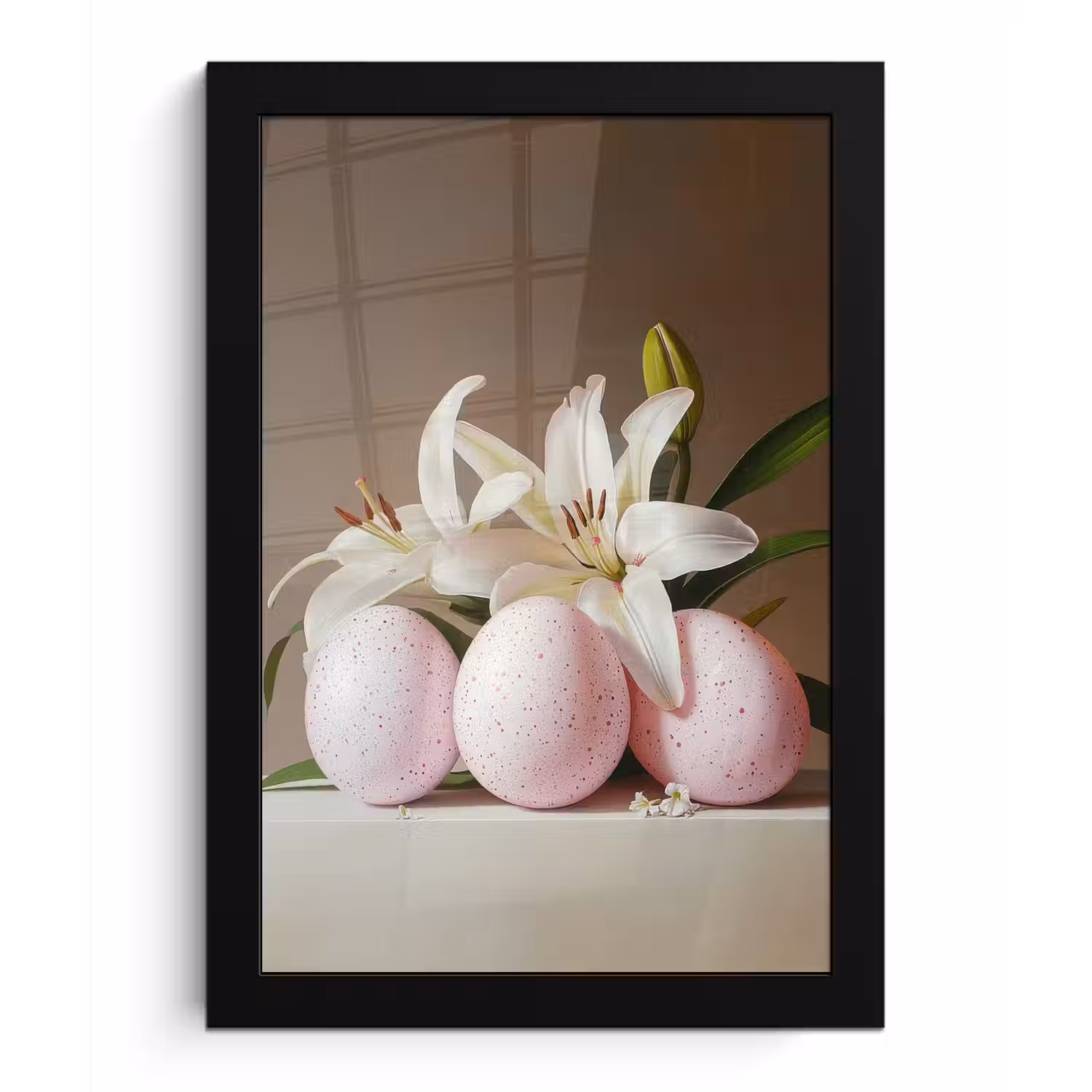 Lelies - Eieren - Pasen fotolijst zwart zonder passe partout klein -3d