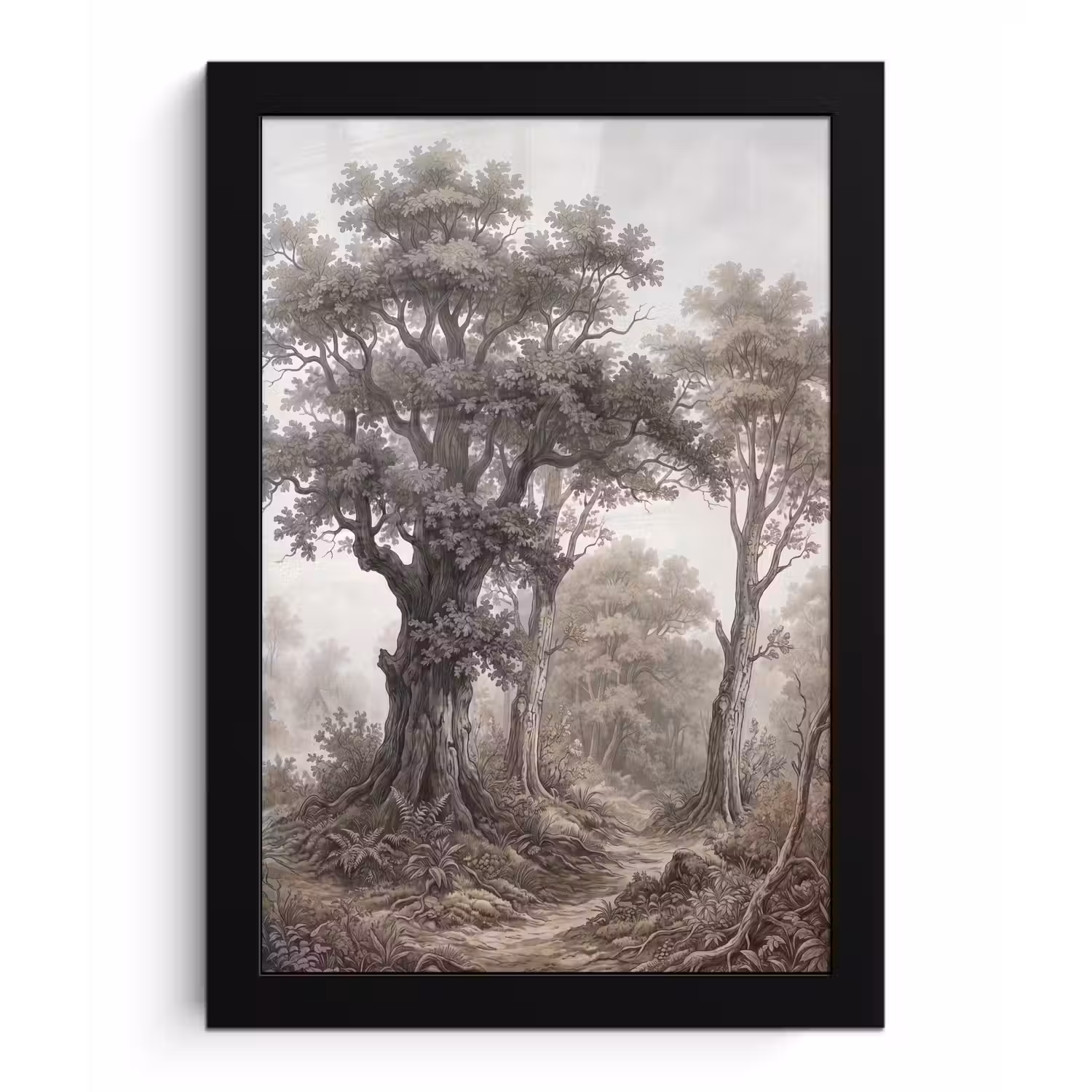 Natuur - Bos - Eik fotolijst zwart zonder passe partout klein -3d