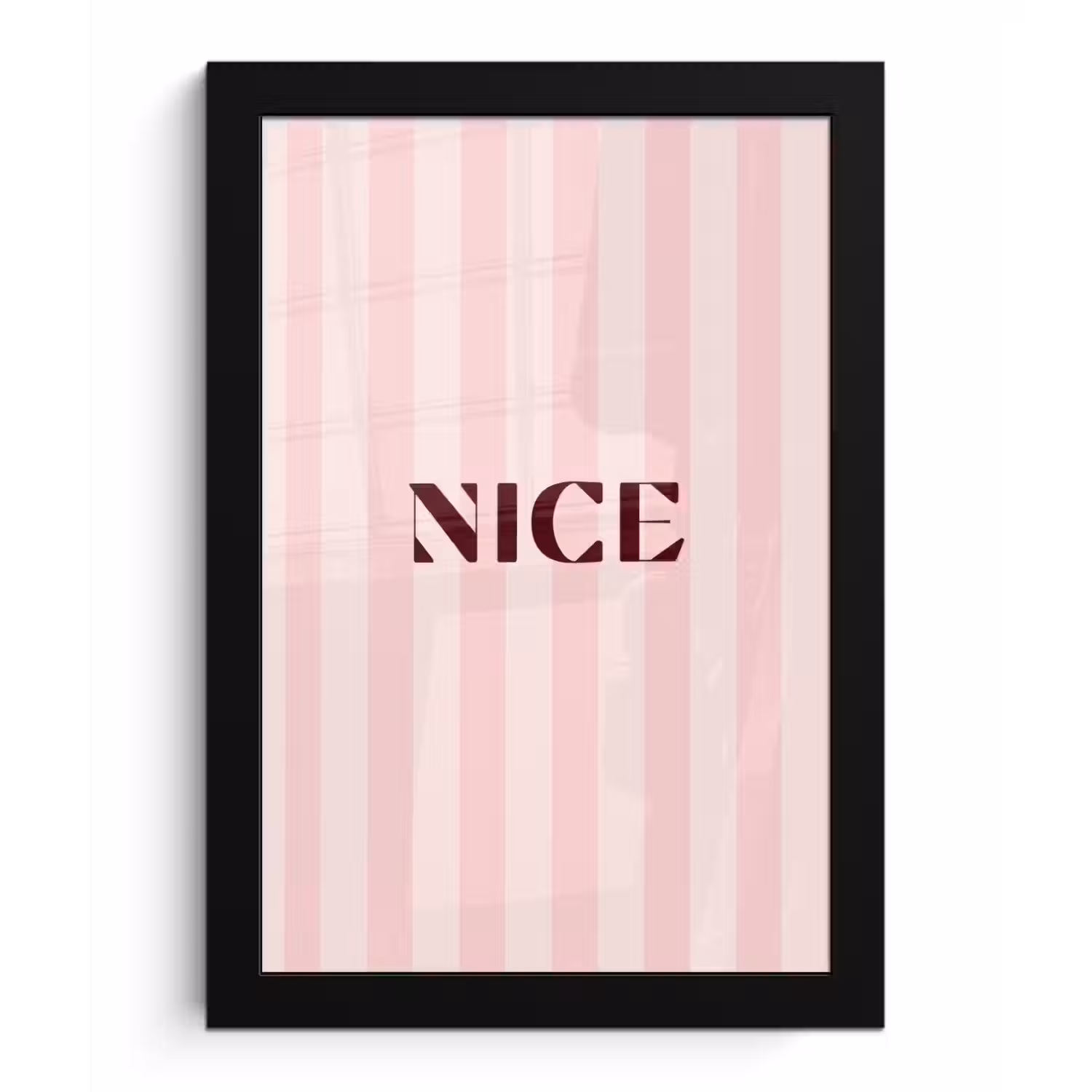 Nice - Strepen - Roze fotolijst zwart zonder passe partout klein -3d