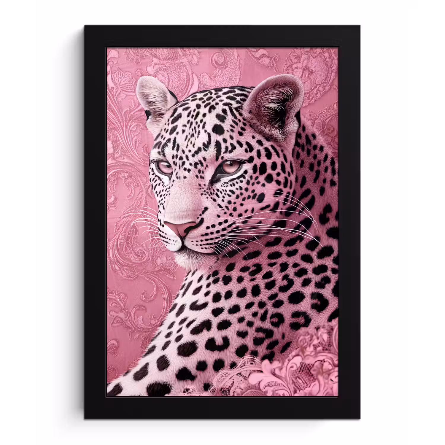 Panter - Luxe - Roze fotolijst zwart zonder passe partout klein -3d