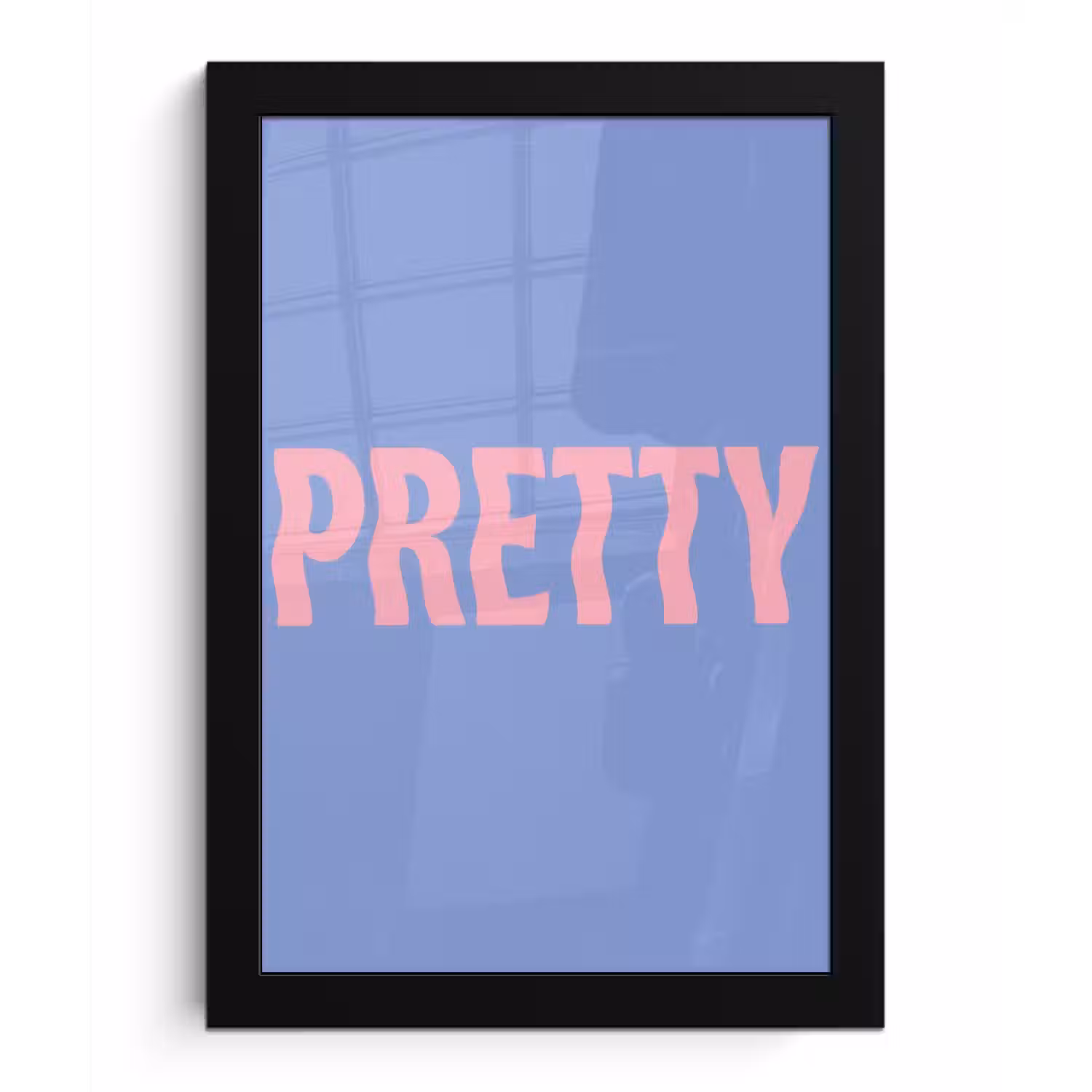 Pretty - Roze - Blauw - Golvend fotolijst zwart zonder passe partout klein -3d