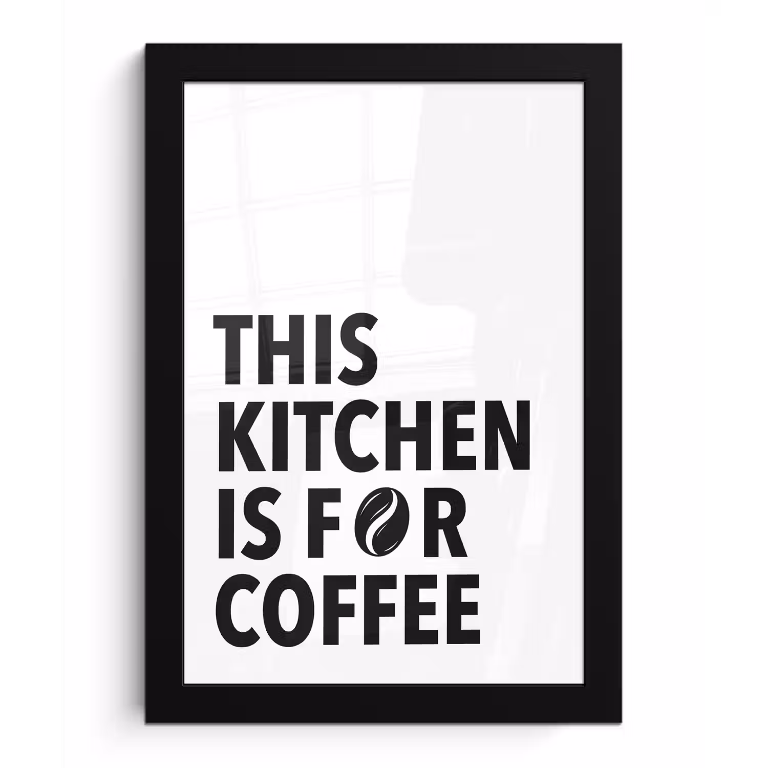 Quotes - Koffie - Bonen - Modern fotolijst zwart zonder passe partout klein -3d