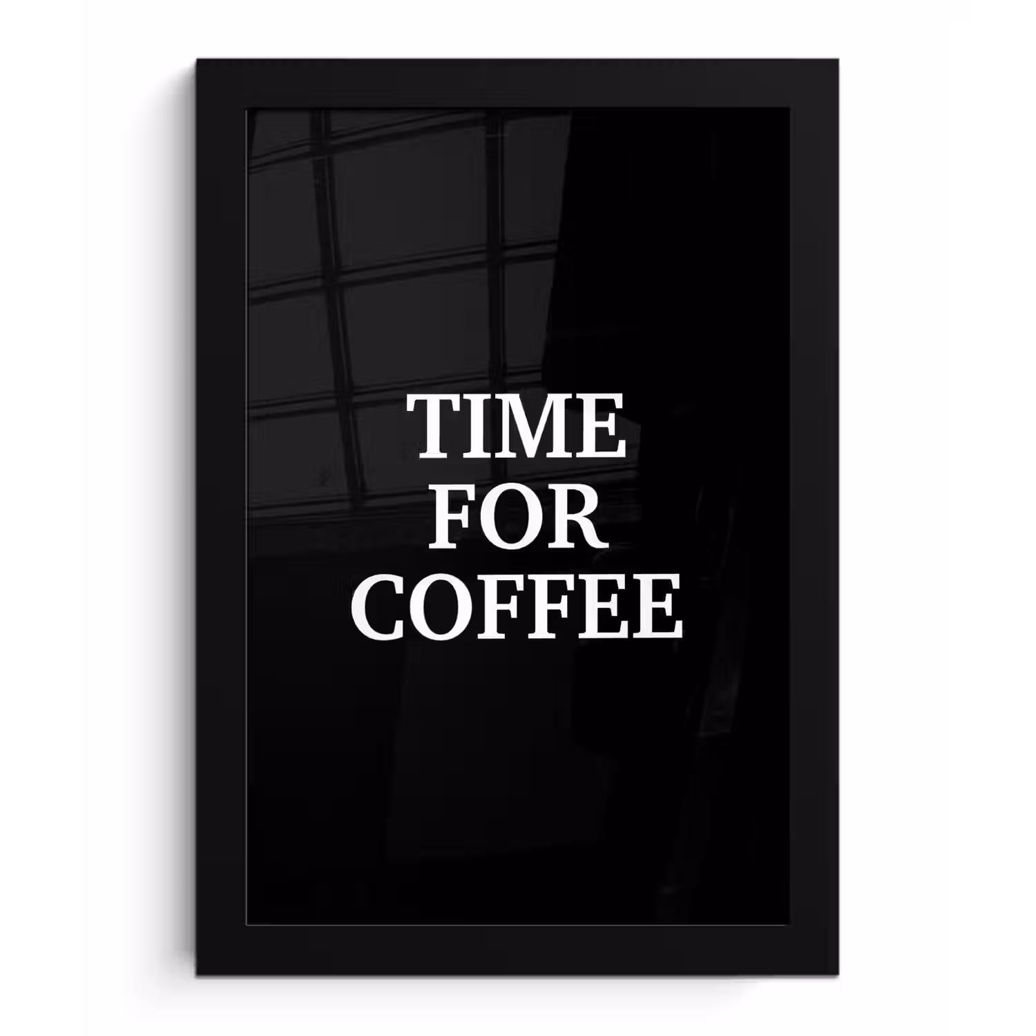 Quotes - Letters - Koffie - Zwart fotolijst zwart zonder passe partout klein -3d