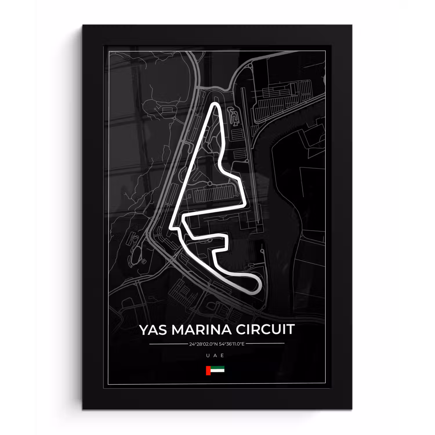 Racebaan - Yas Marina Circuit - Circuit - F1 - Abu Dhabi - Zwart fotolijst zwart zonder passe partout klein -3d
