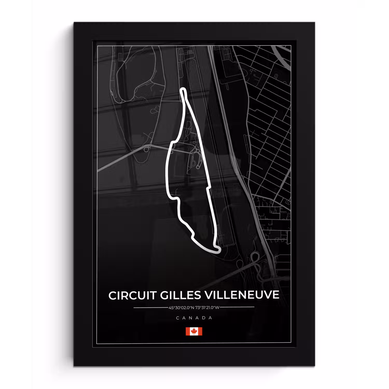 Racing - Racebaan - Circuit Gilles Villeneuve - Canada - F1 - Zwart fotolijst zwart zonder passe partout klein -3d