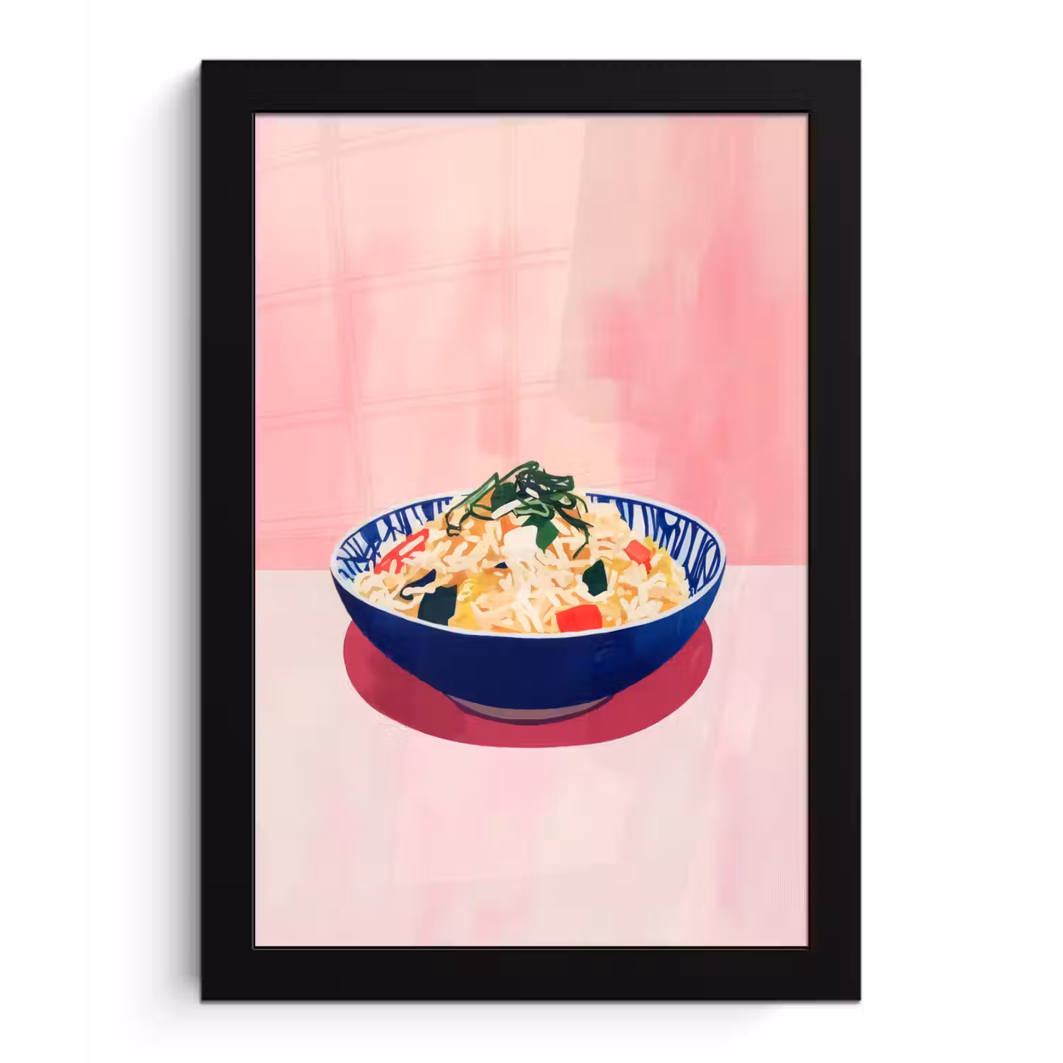 Rijst - Illustratie - Kom - Groente fotolijst zwart zonder passe partout klein -3d