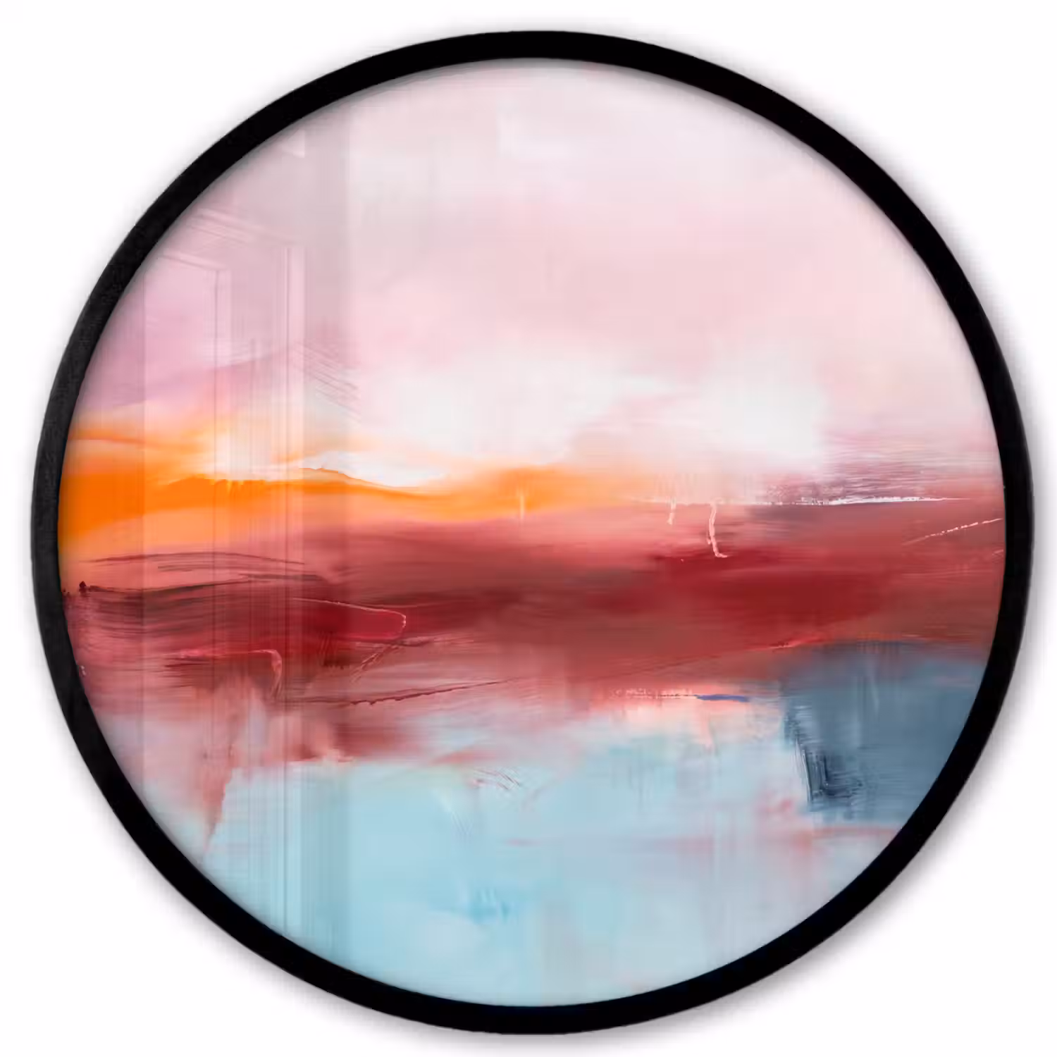 Abstract - Kleuren - Modern - Kunst - Roze Fotolijst rond zonder passe partout klein -3d