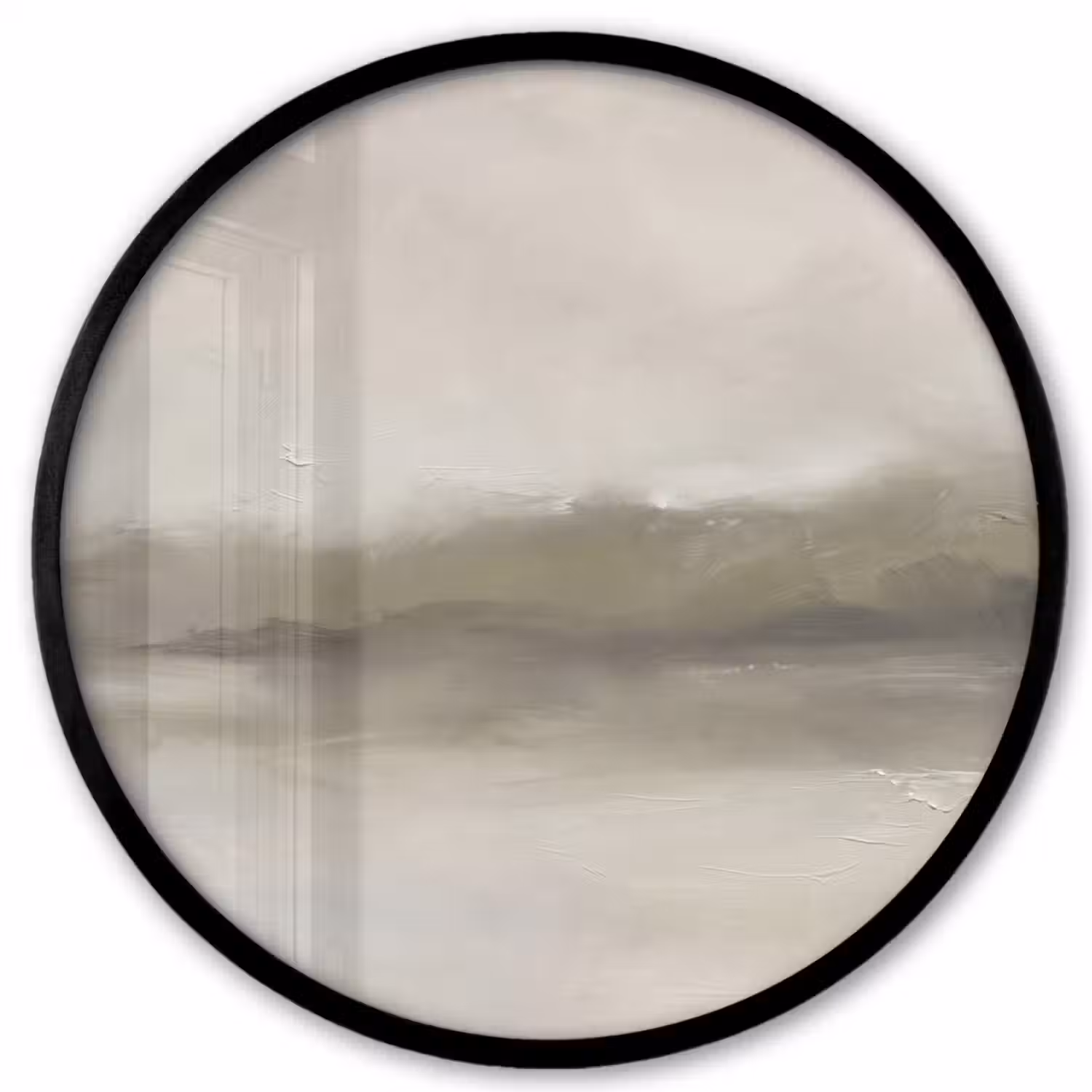 Abstract - Landschap - Nevel - Modern - Grijs Fotolijst rond zonder passe partout klein -3d