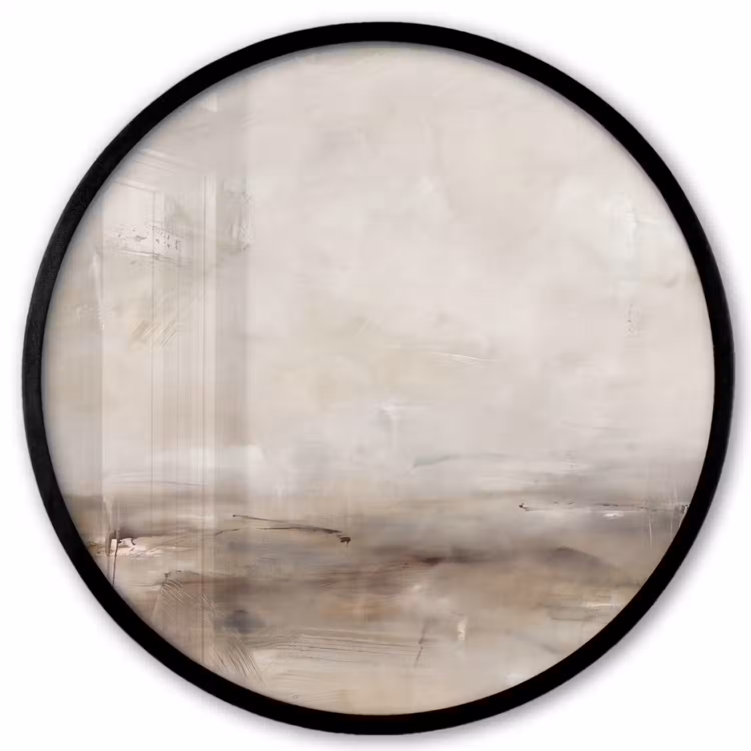 Abstrakt - Landschap - Modern - Beige - Kunst Fotolijst rond zonder passe partout klein -3d