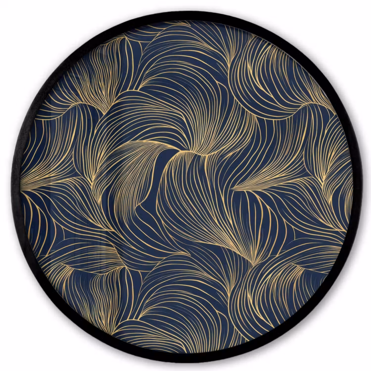 Abstract - Lijnen - Blauw - Goud Fotolijst rond zonder passe partout klein 856 -3d