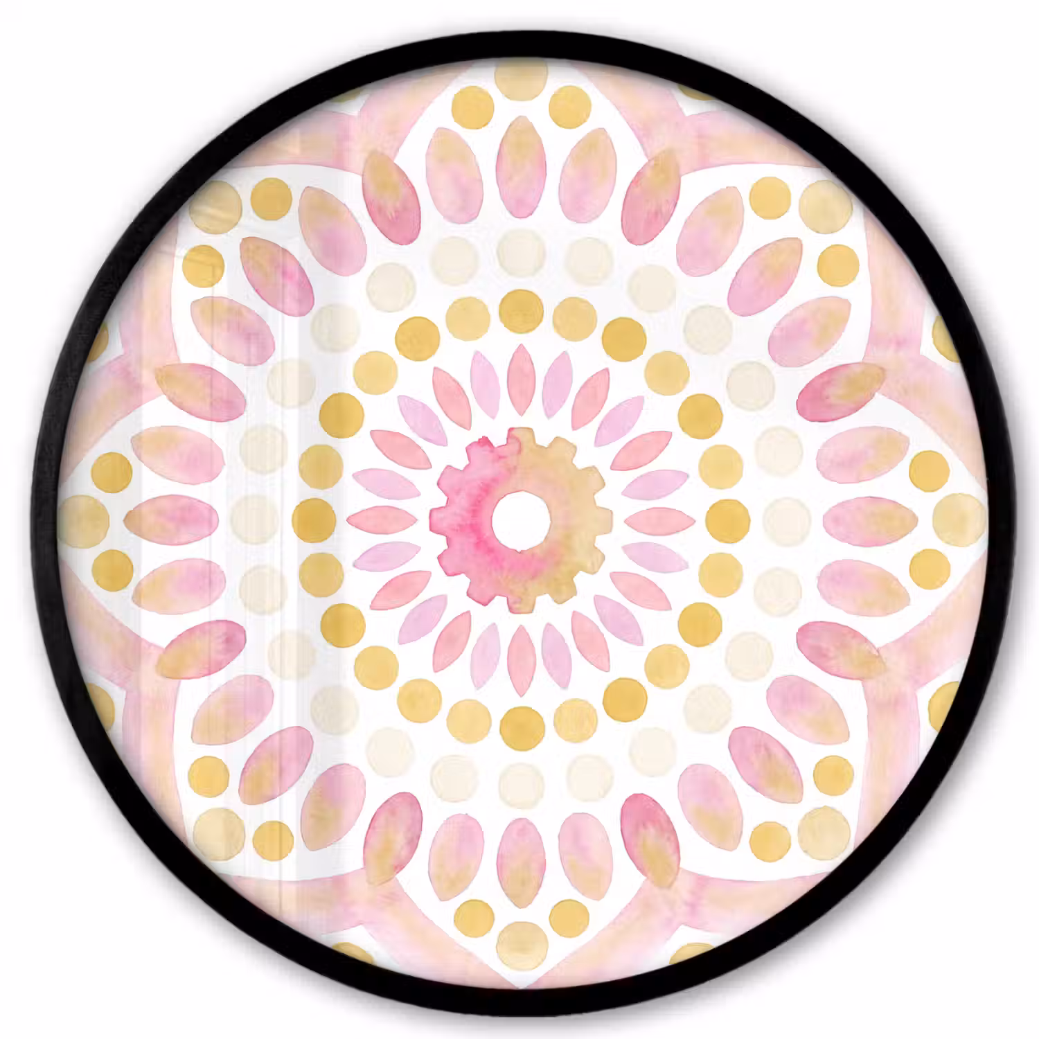 Abstract - Mandala - Kunst - Modern - Roze Fotolijst rond zonder passe partout klein -3d