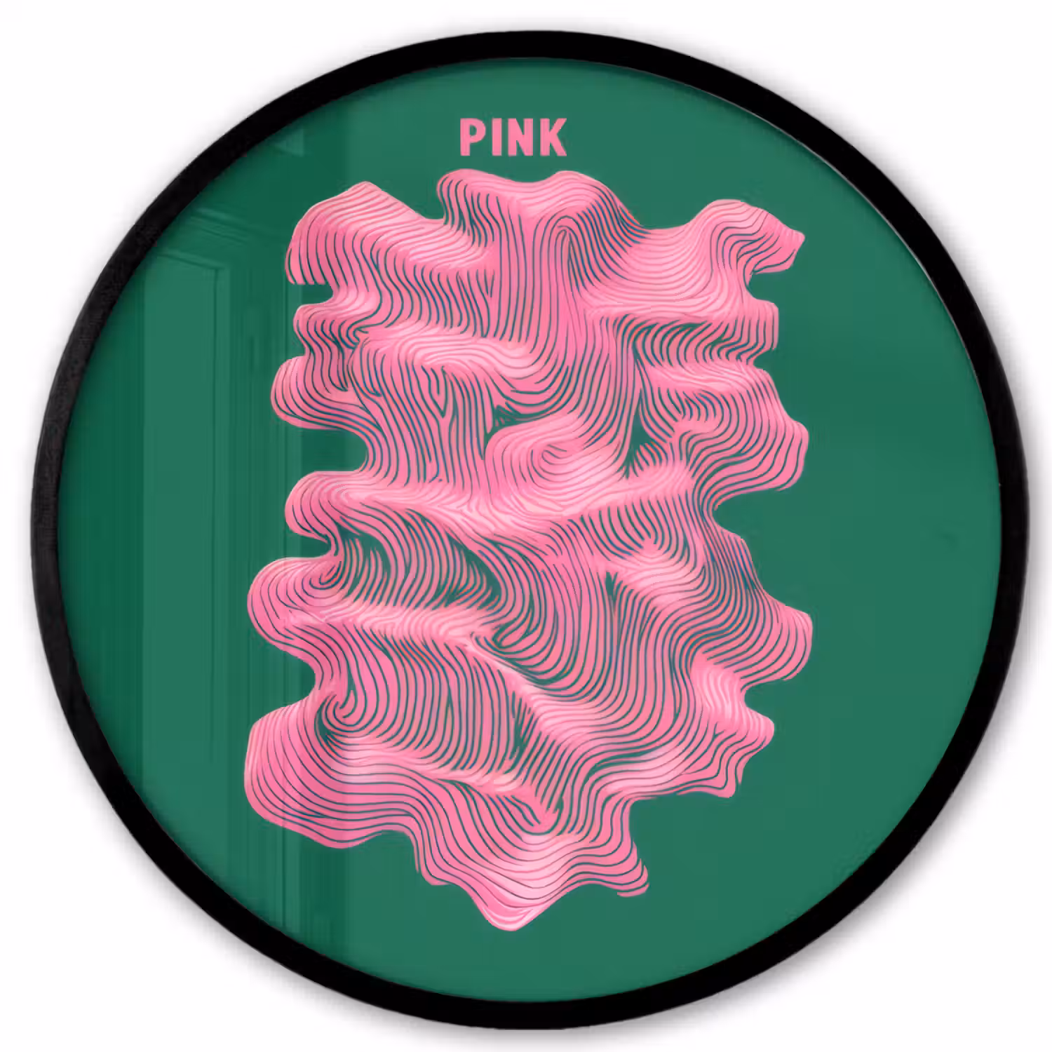 Abstract - Pink - Lijnen - Groen Fotolijst rond zonder passe partout klein -3d