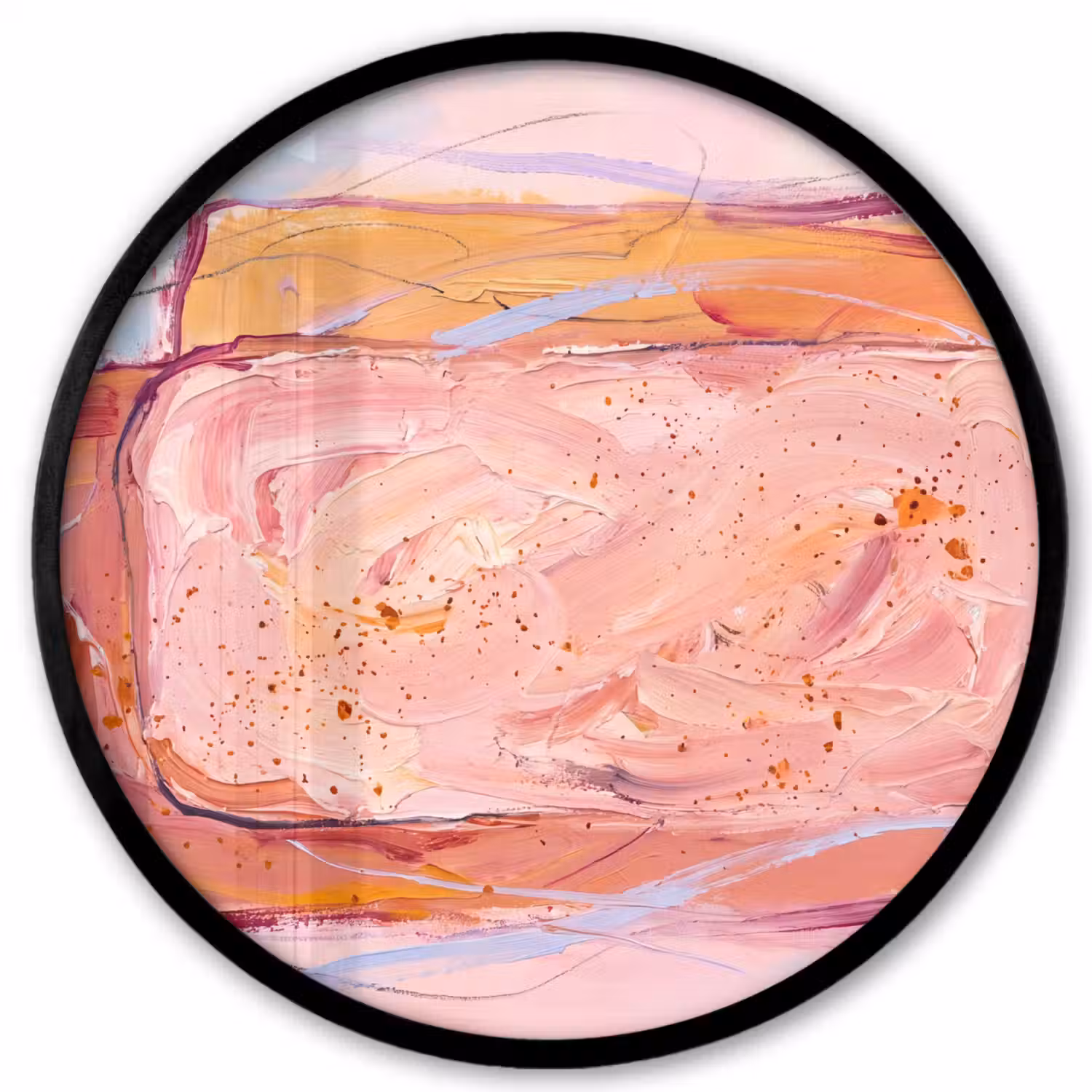 Abstract - Vormen - Modern - Roze Fotolijst rond zonder passe partout klein -3d