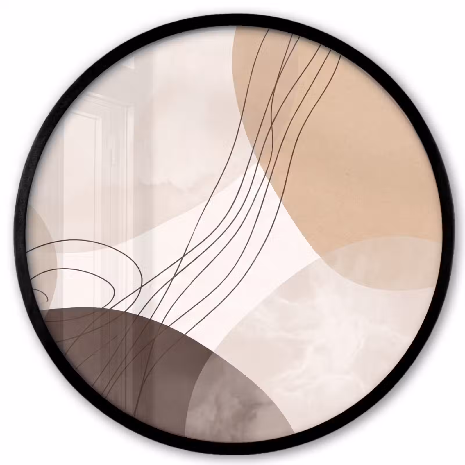 Photo Frame Round - Abstraction - Beige - Modern - Abstractie - Beige - Modern Fotolijst rond zonder passe partout klein