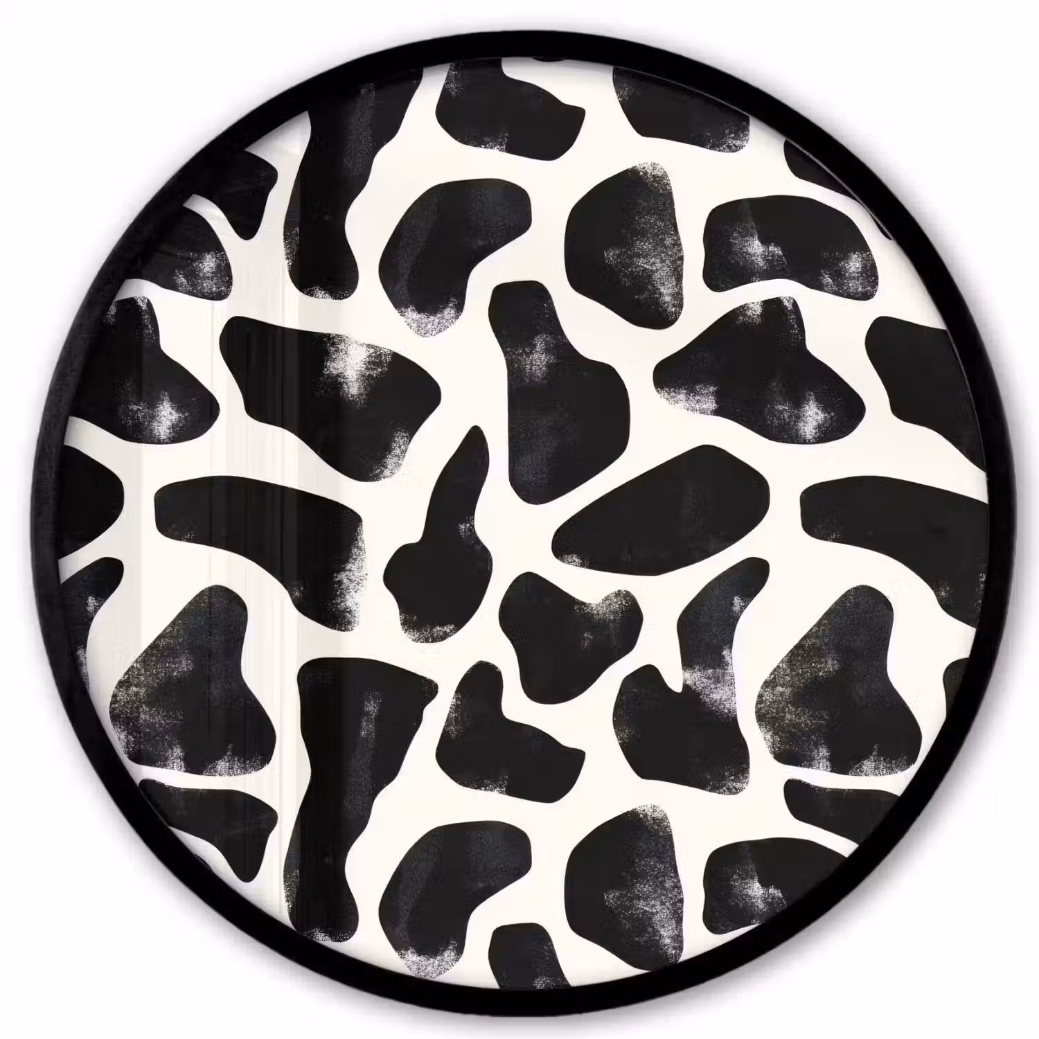 Dierenpatroon - Vlekken - Zwart - Wit Fotolijst rond zonder passe partout klein 856 -3d
