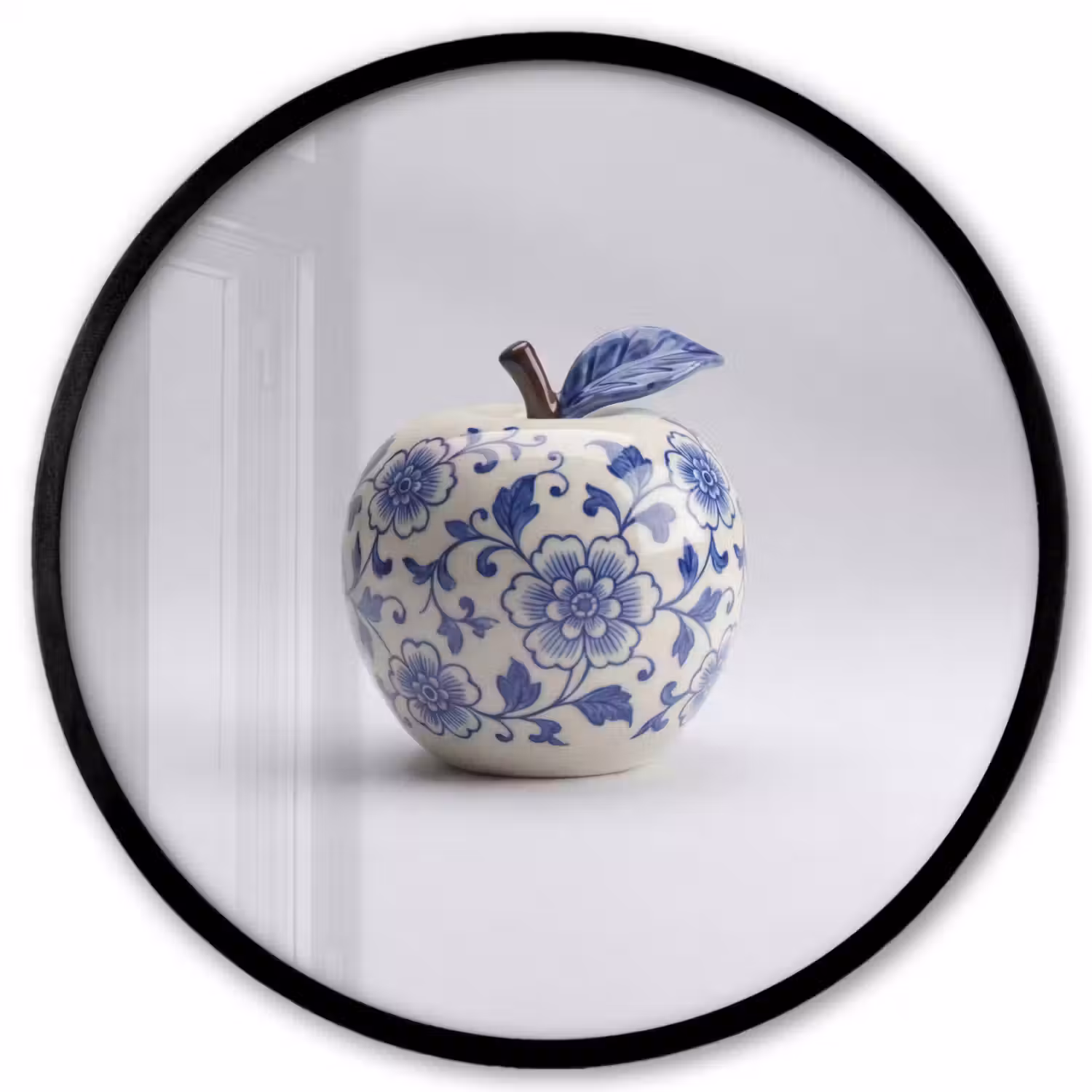 Appel - Blauw - Klassiek Fotolijst rond zonder passe partout klein -3d