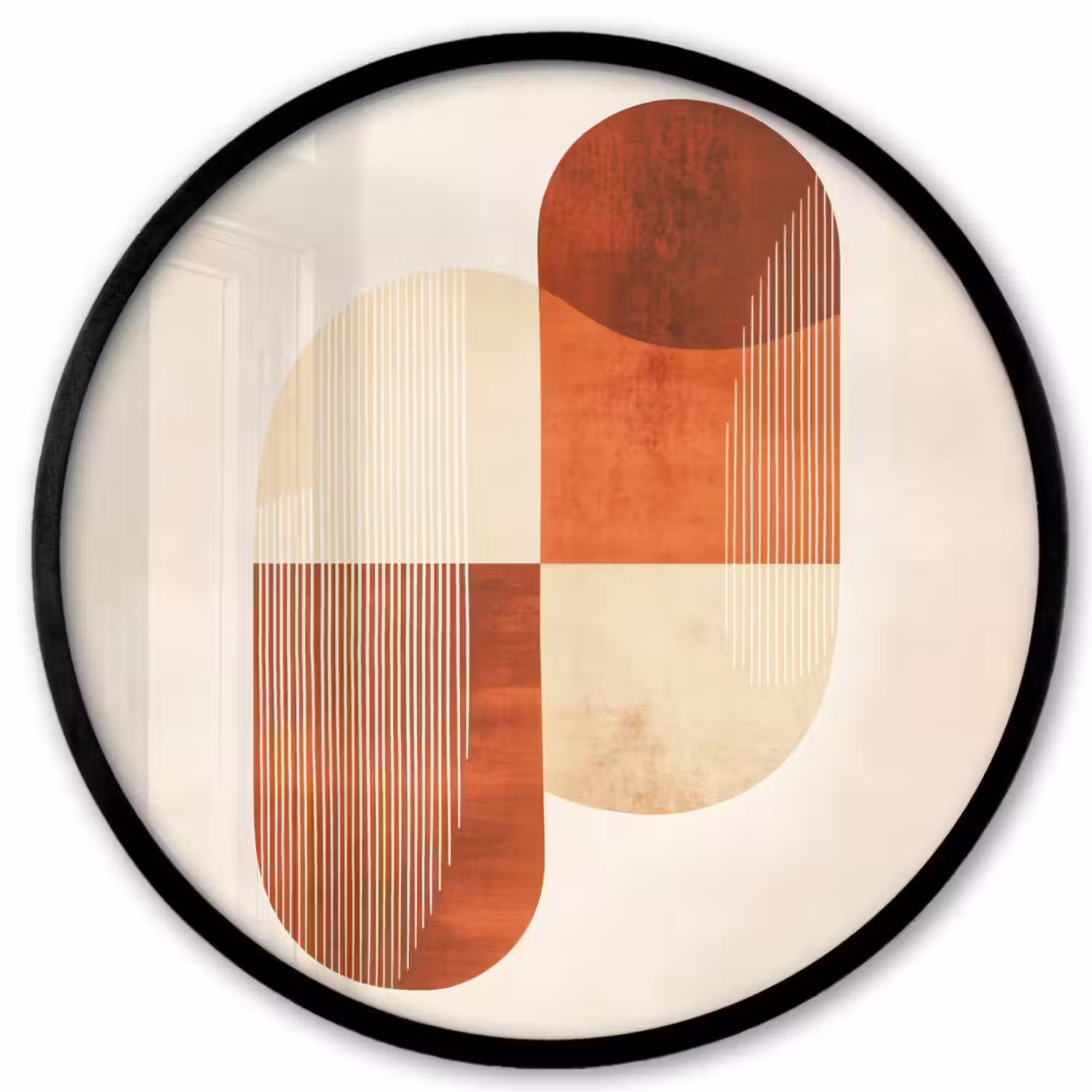 Bogen - Beige - Vormen Fotolijst rond zonder passe partout klein -3d
