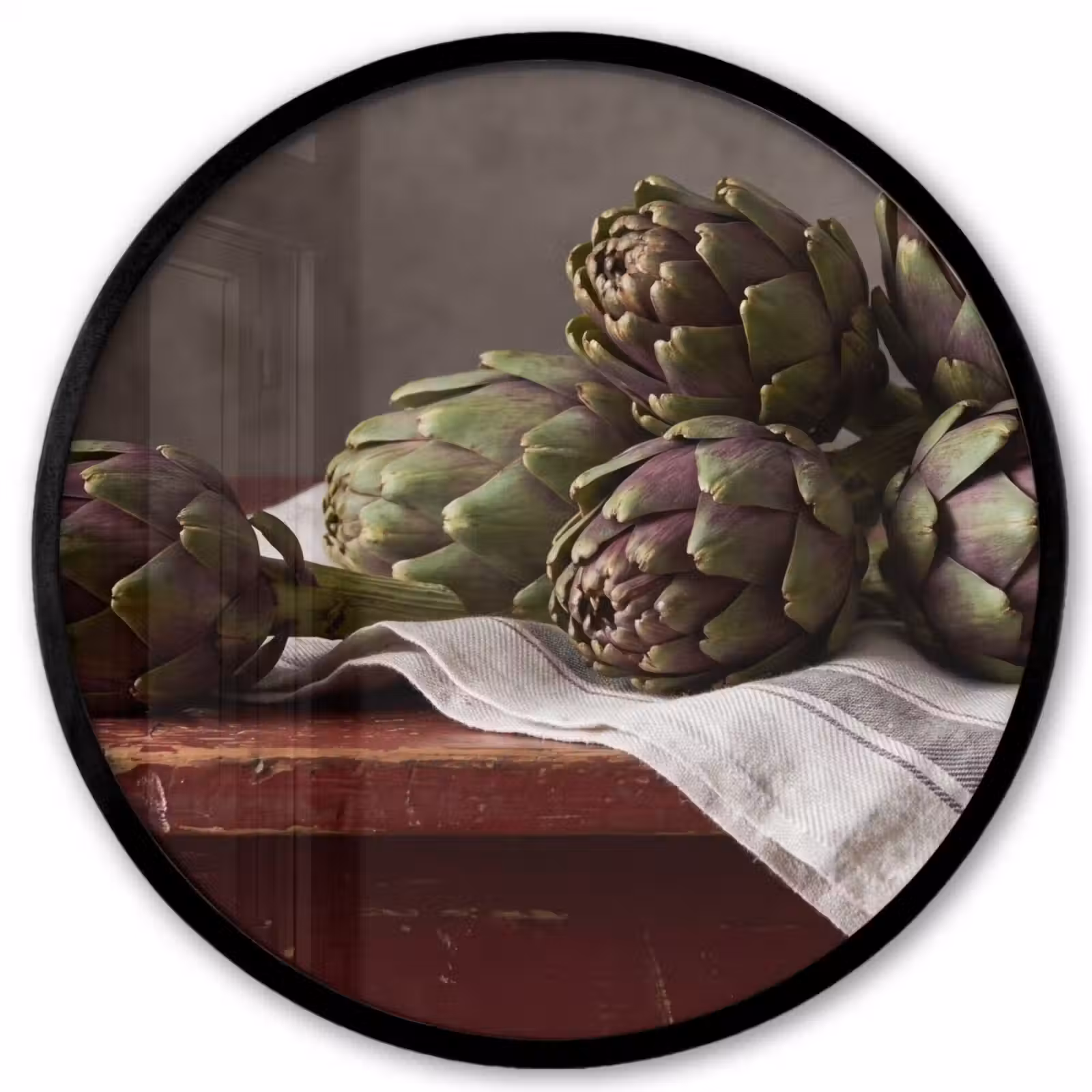 Photo Frame Round - Artichoke - Food - Rustic - Artisjok - Eten - Rustiek Fotolijst rond zonder passe partout klein