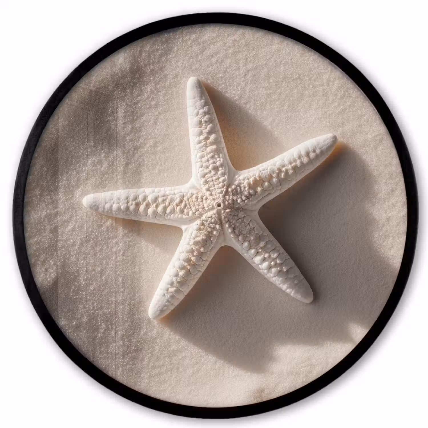 Strand - Zeester - Zand - Beige Fotolijst rond zonder passe partout klein -3d