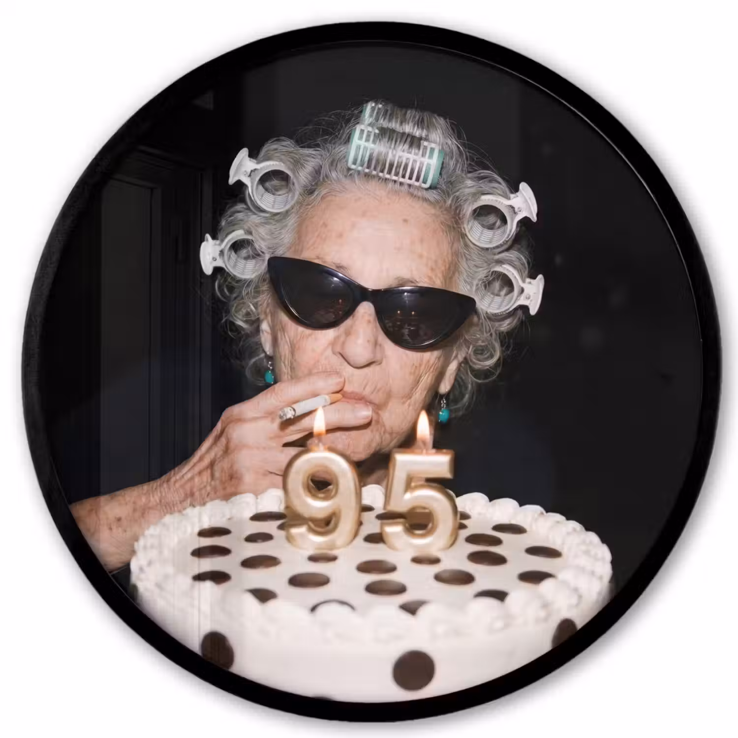 Verjaardag - Krulspeld - Oma Fotolijst rond zonder passe partout klein -3d