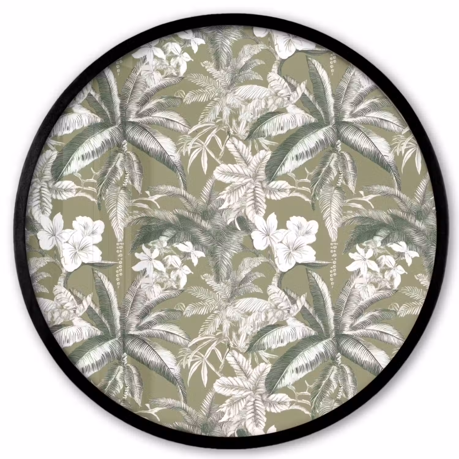 Botanisch - Bloemen - Groen Fotolijst rond zonder passe partout klein 856 -3d