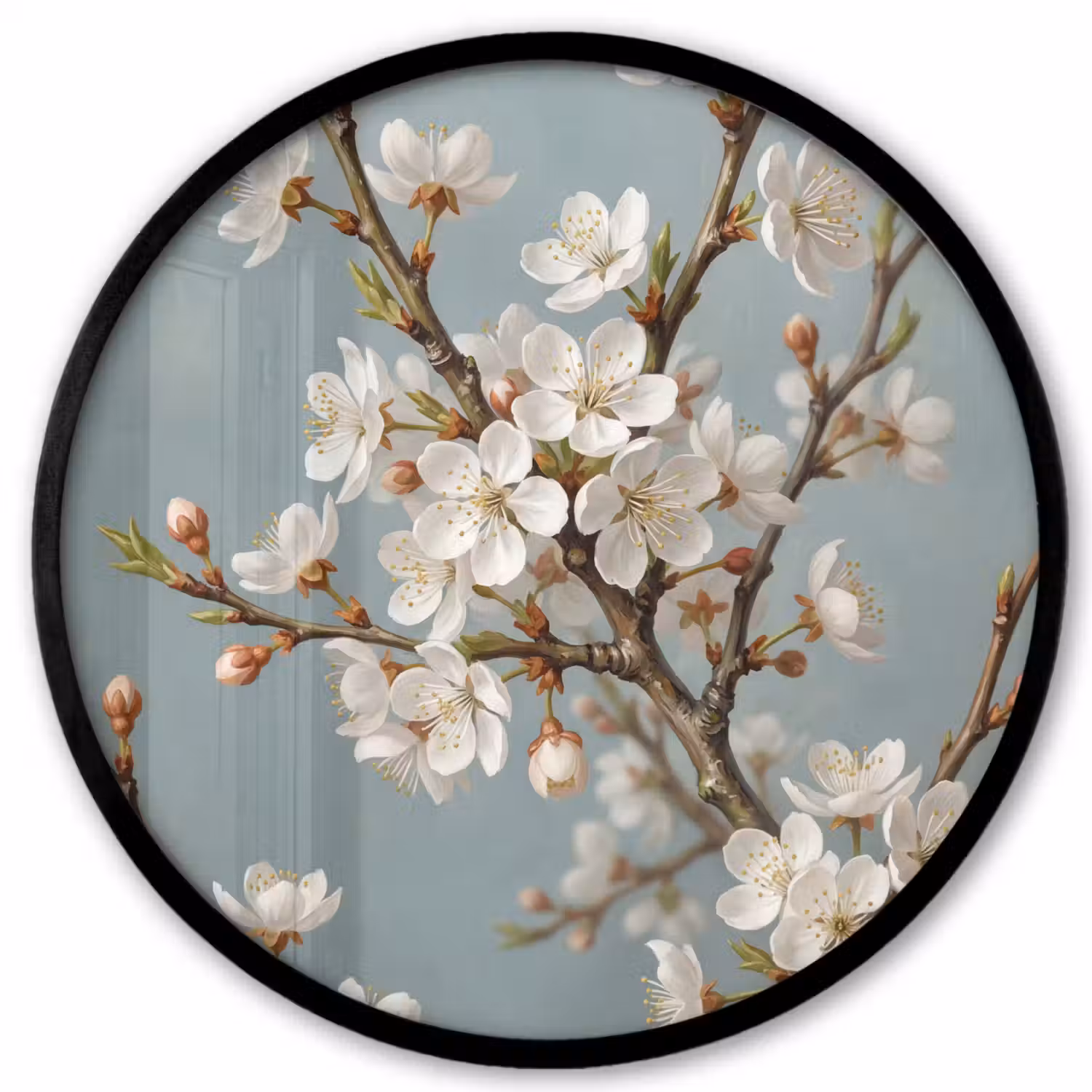 Botanisch - Stilleven - Blauw Fotolijst rond zonder passe partout klein -3d