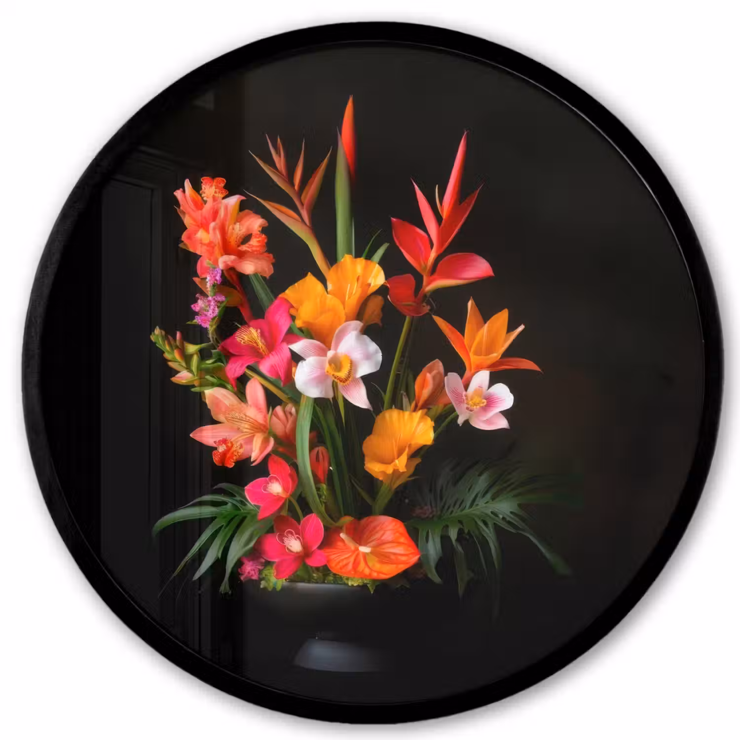 Boeket - Bloemen - Exotisch Fotolijst rond zonder passe partout klein -3d