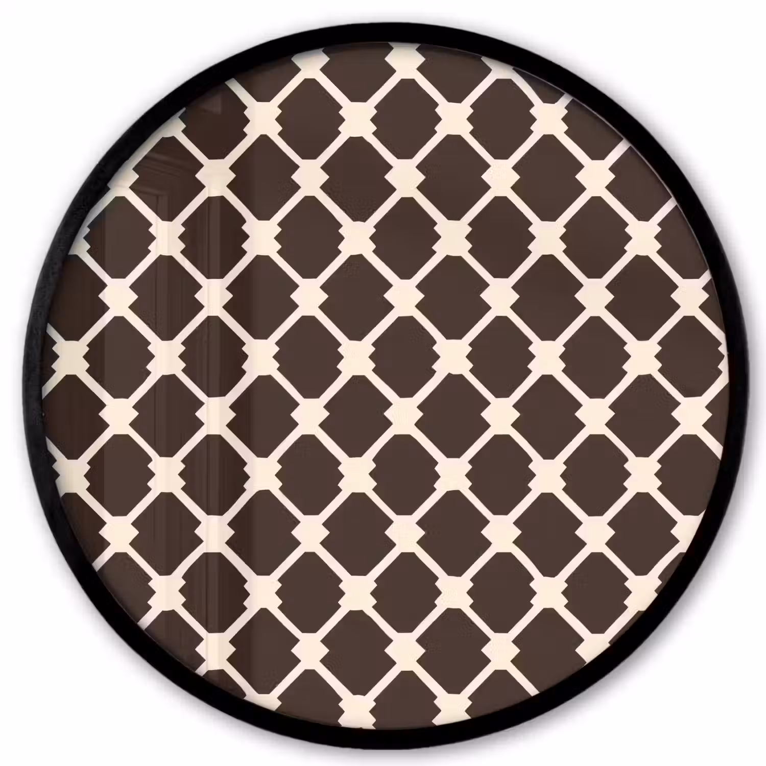 Bruin - Ruitpatroon - Geometrisch Fotolijst rond zonder passe partout klein 856 -3d