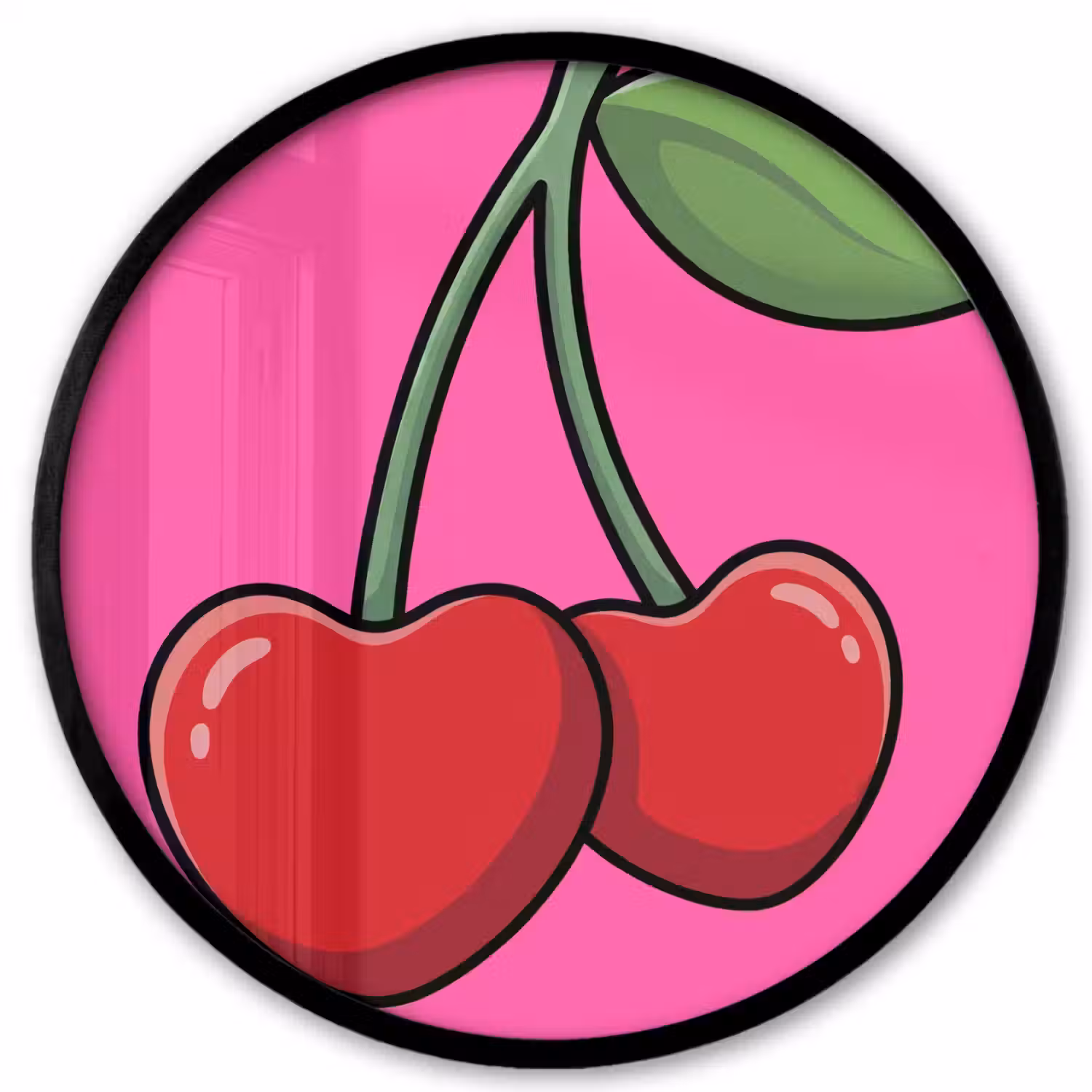Kers - Roze - Fruit Fotolijst rond zonder passe partout klein -3d