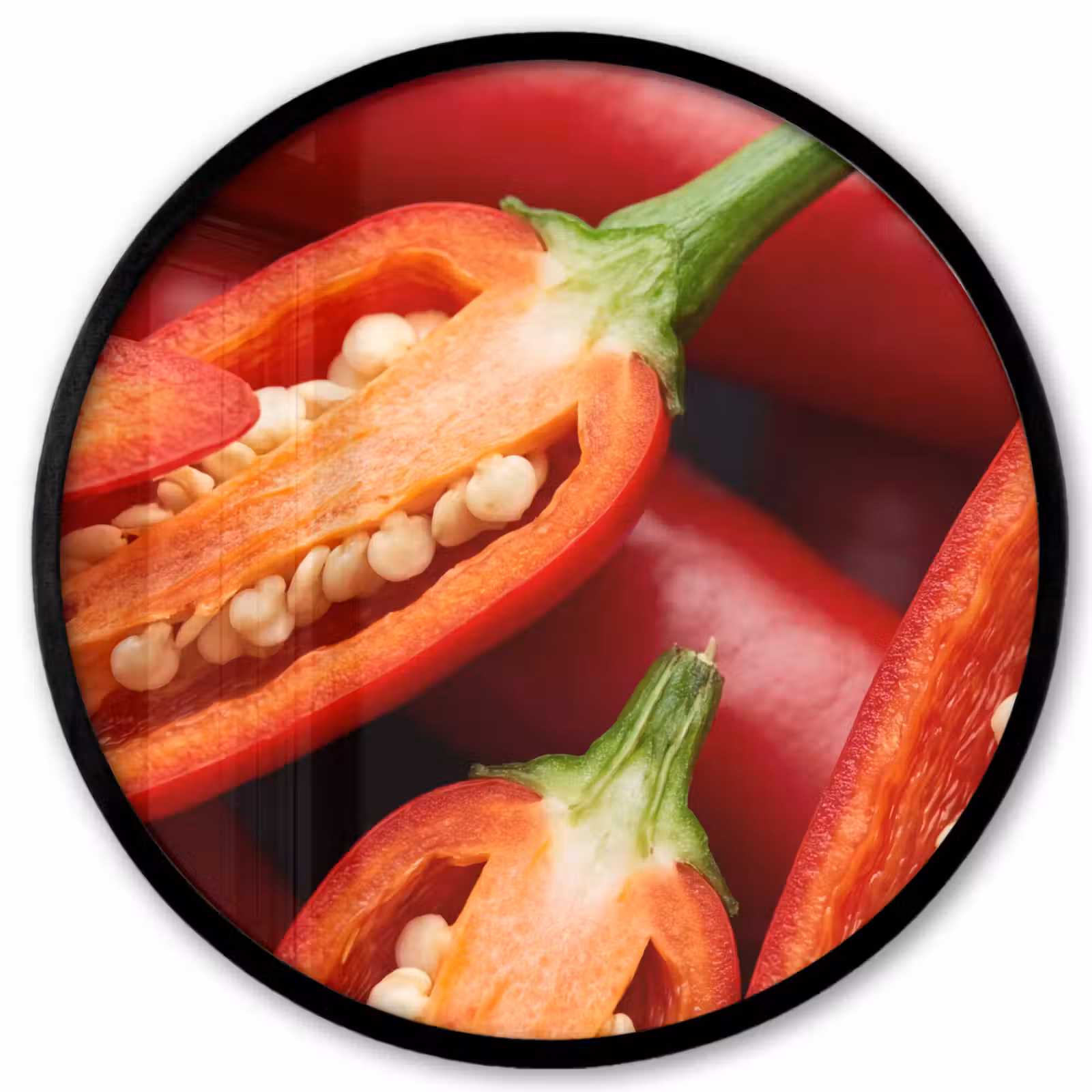 Photo Frame Round - Chili Pepper - Open - Red - Chilipeper - Open - Rood Fotolijst rond zonder passe partout klein