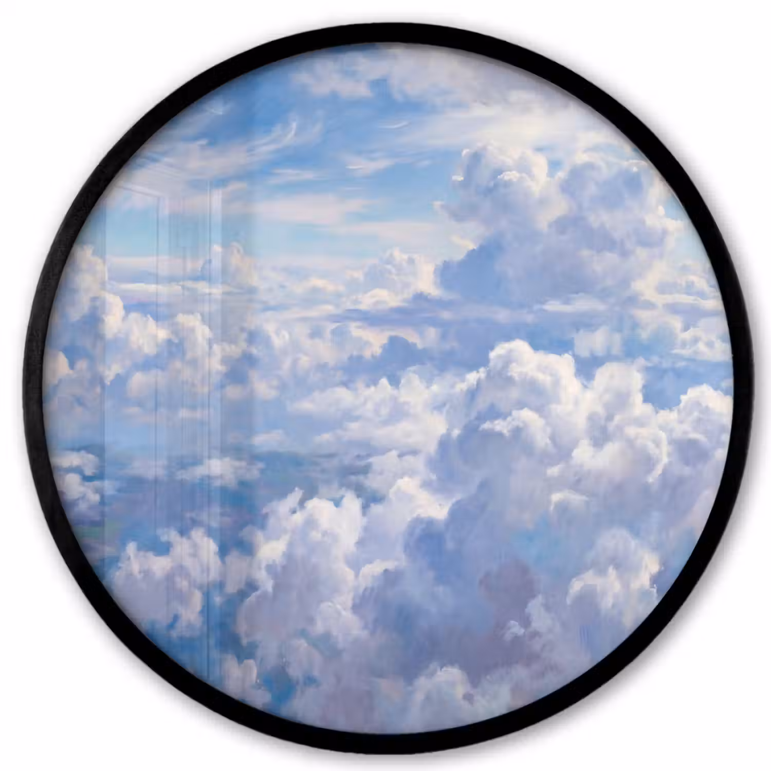 Wolken - Lucht - Natuur - Abstract - Blauw Fotolijst rond zonder passe partout klein -3d