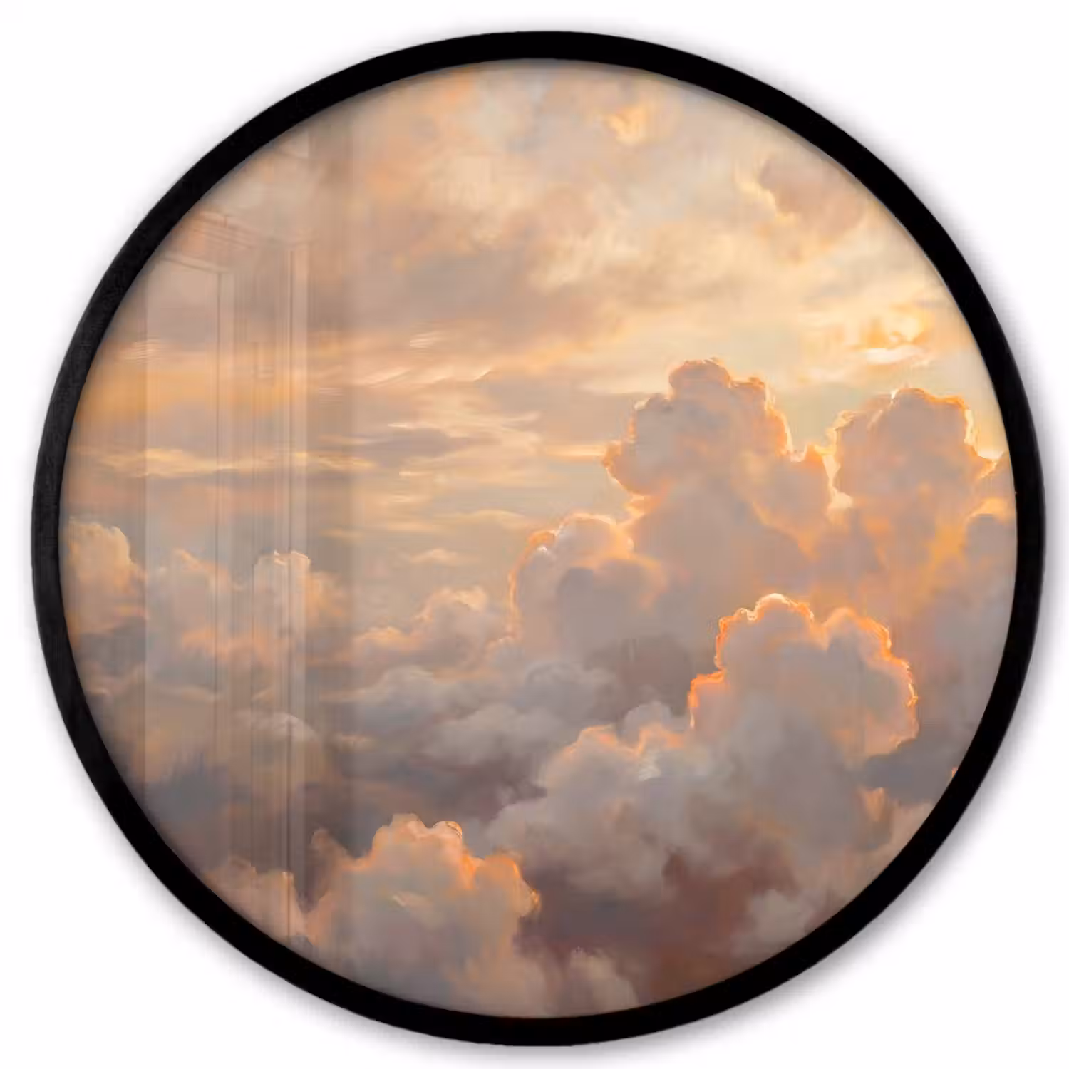 Wolken - Zonsondergang - Natuur - Abstract - Goud Fotolijst rond zonder passe partout klein -3d