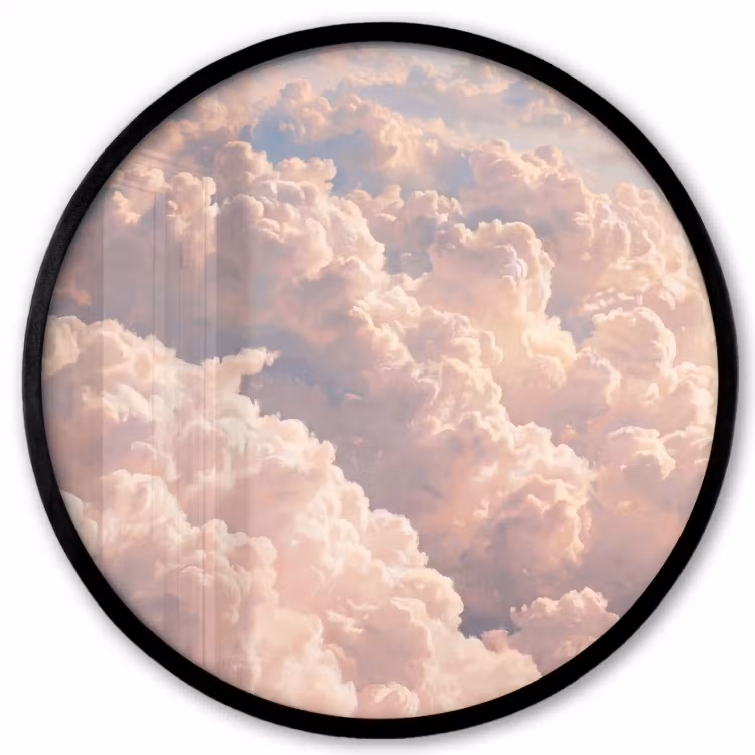 Wolken - Zonsondergang - Natuur - Pastel - Roze Fotolijst rond zonder passe partout klein -3d