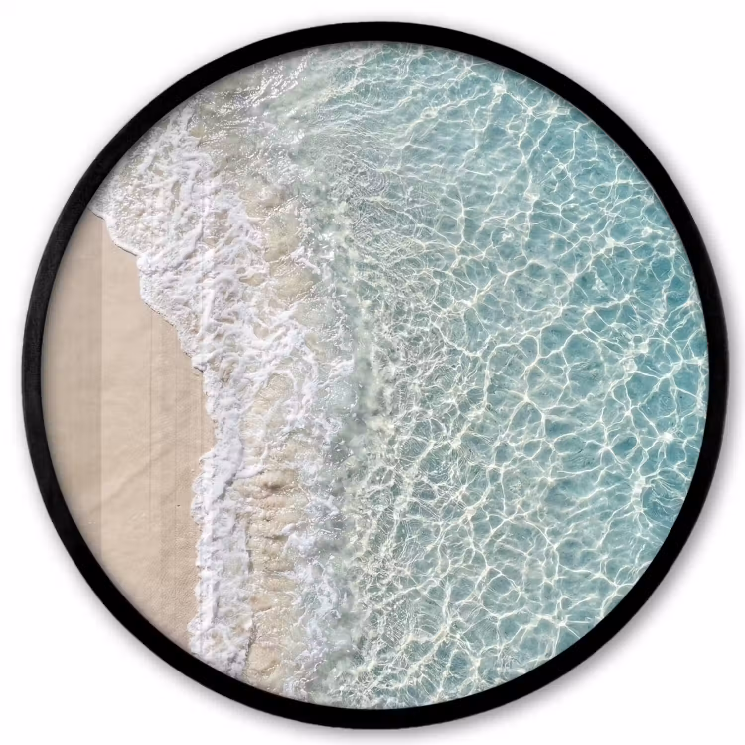 Kust - Zand - Blauw Fotolijst rond zonder passe partout klein -3d
