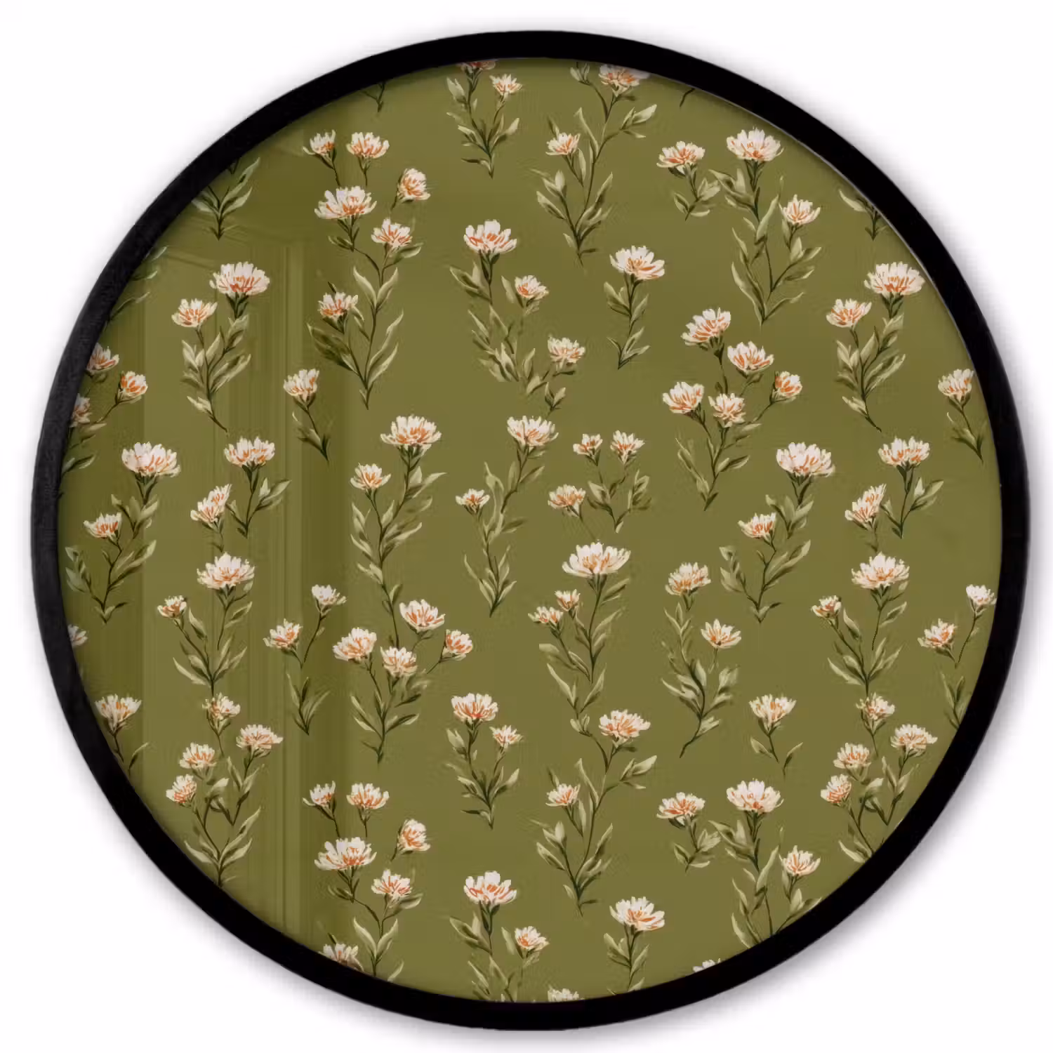 Landelijk - Bloemen - Groen Fotolijst rond zonder passe partout klein 856 -3d
