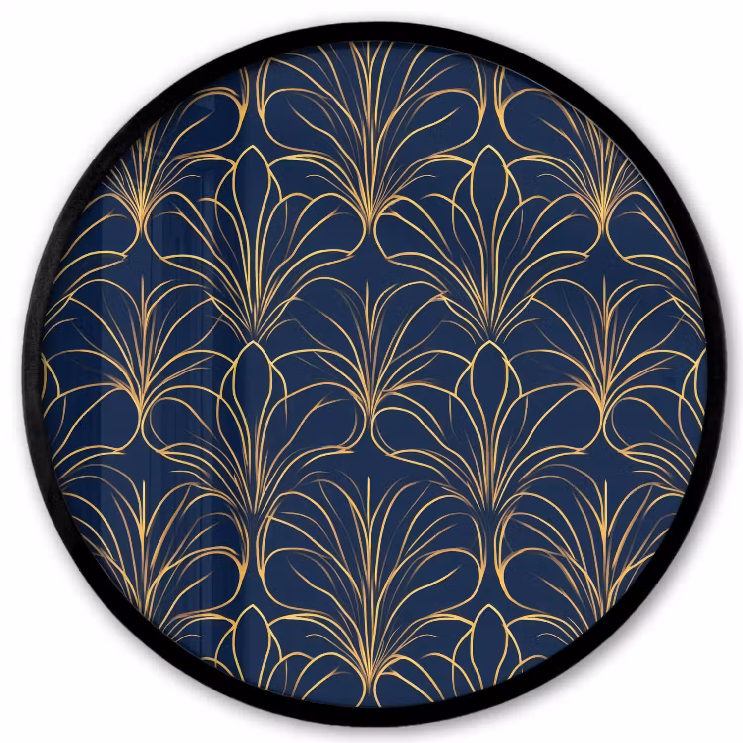 Deco - Waaier - Blauw Fotolijst rond zonder passe partout klein 856 -3d