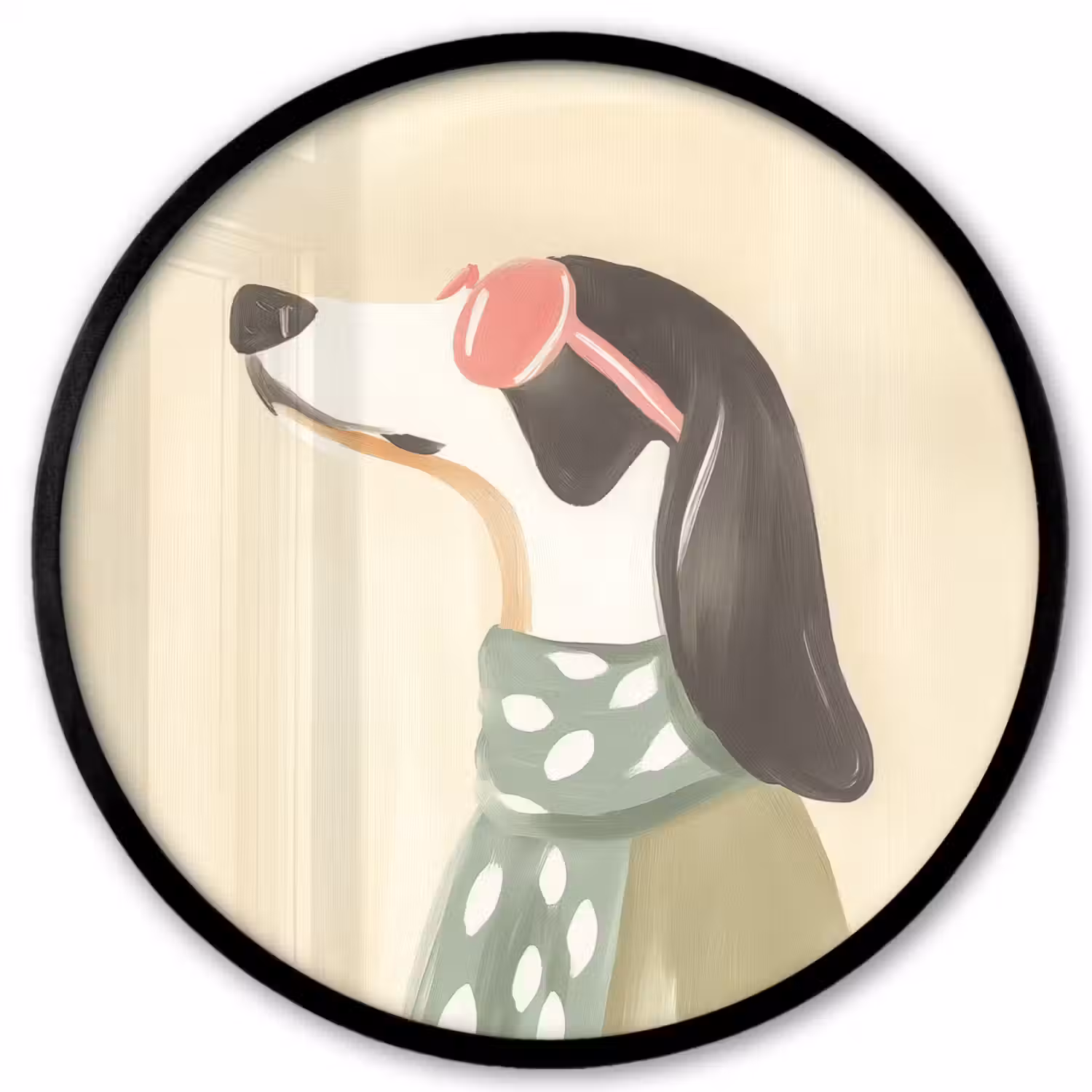 Hond - Zonnebril - Sjaal Fotolijst rond zonder passe partout klein -3d