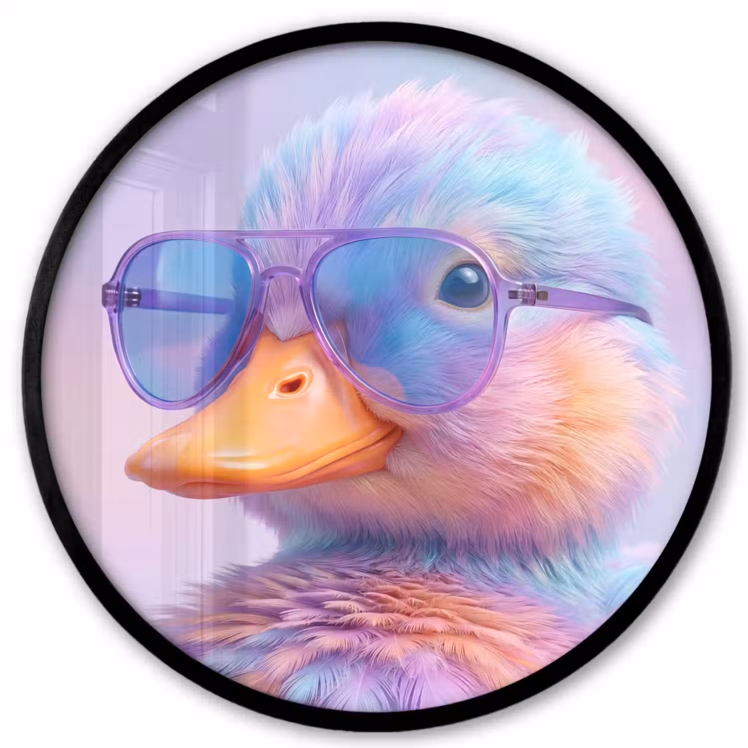 Eend - bril - Pastel Fotolijst rond zonder passe partout klein -3d
