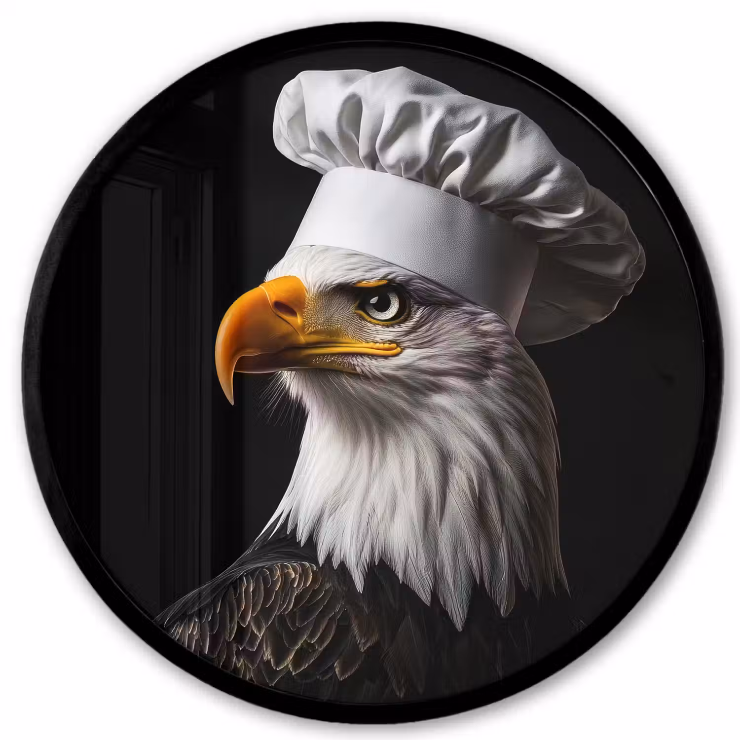 Arend -Amerika - Koksmuts - Vogel - Stoer Fotolijst rond zonder passe partout klein -3d
