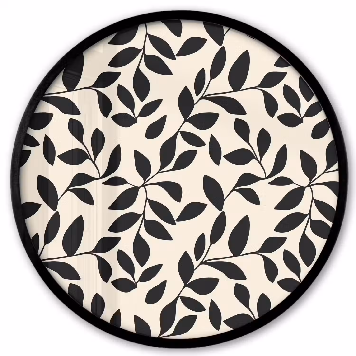 Elegant - Patroon - Zwart - Beige Fotolijst rond zonder passe partout klein 856 -3d
