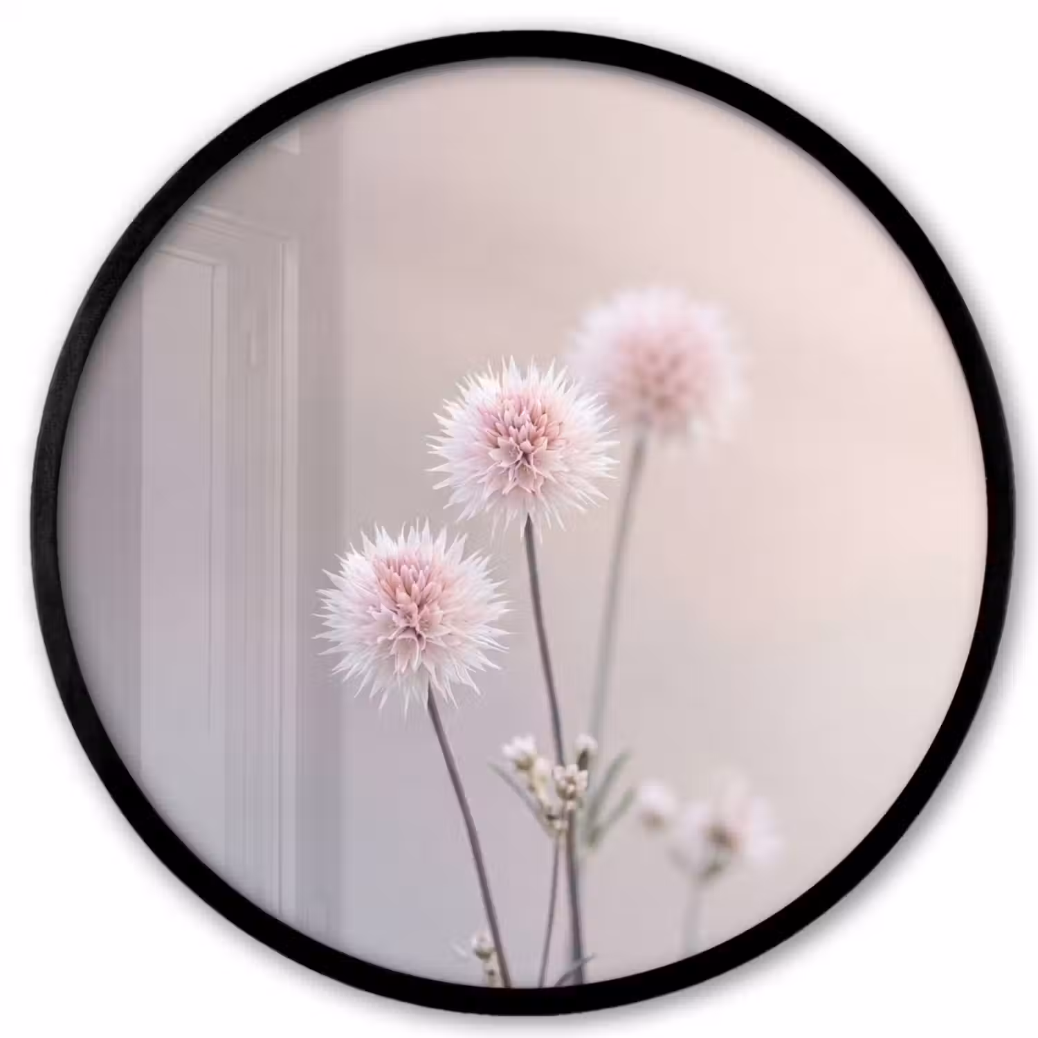 Bloemen - Bollen - Roze Fotolijst rond zonder passe partout klein -3d