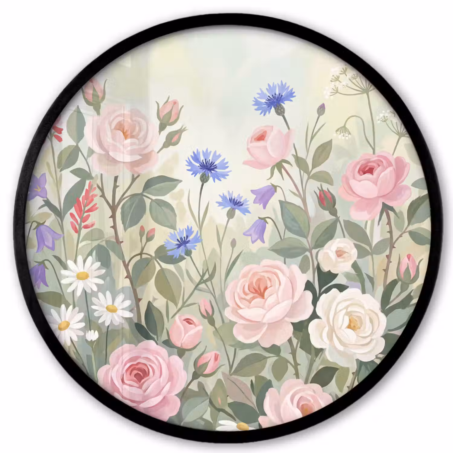 Bloemen - Tuin - Natuur - Kleurrijk Fotolijst rond zonder passe partout klein -3d