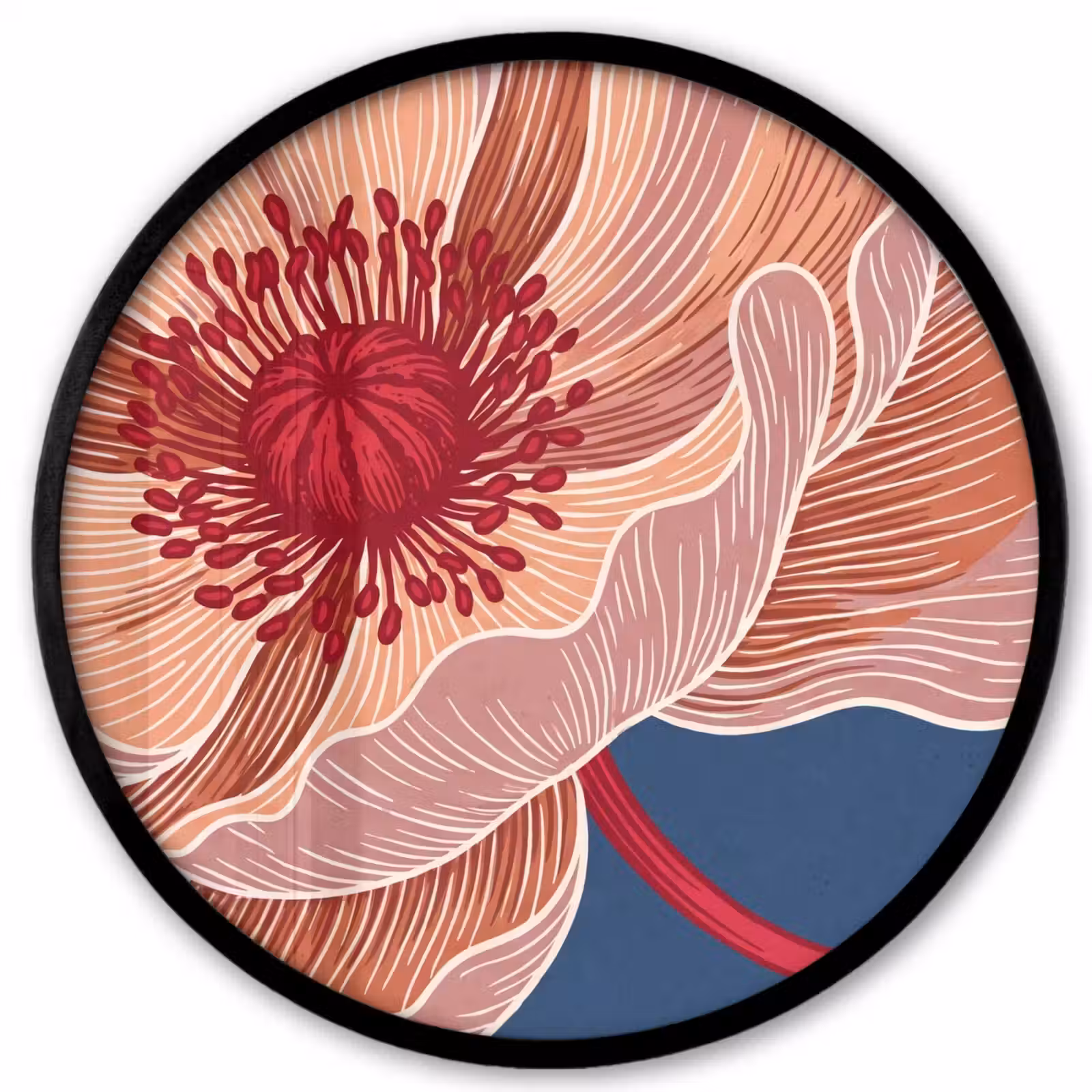 Photo Frame Round - Flowers - Modern - Abstract - Bloemen - Modern - Abstract Fotolijst rond zonder passe partout klein