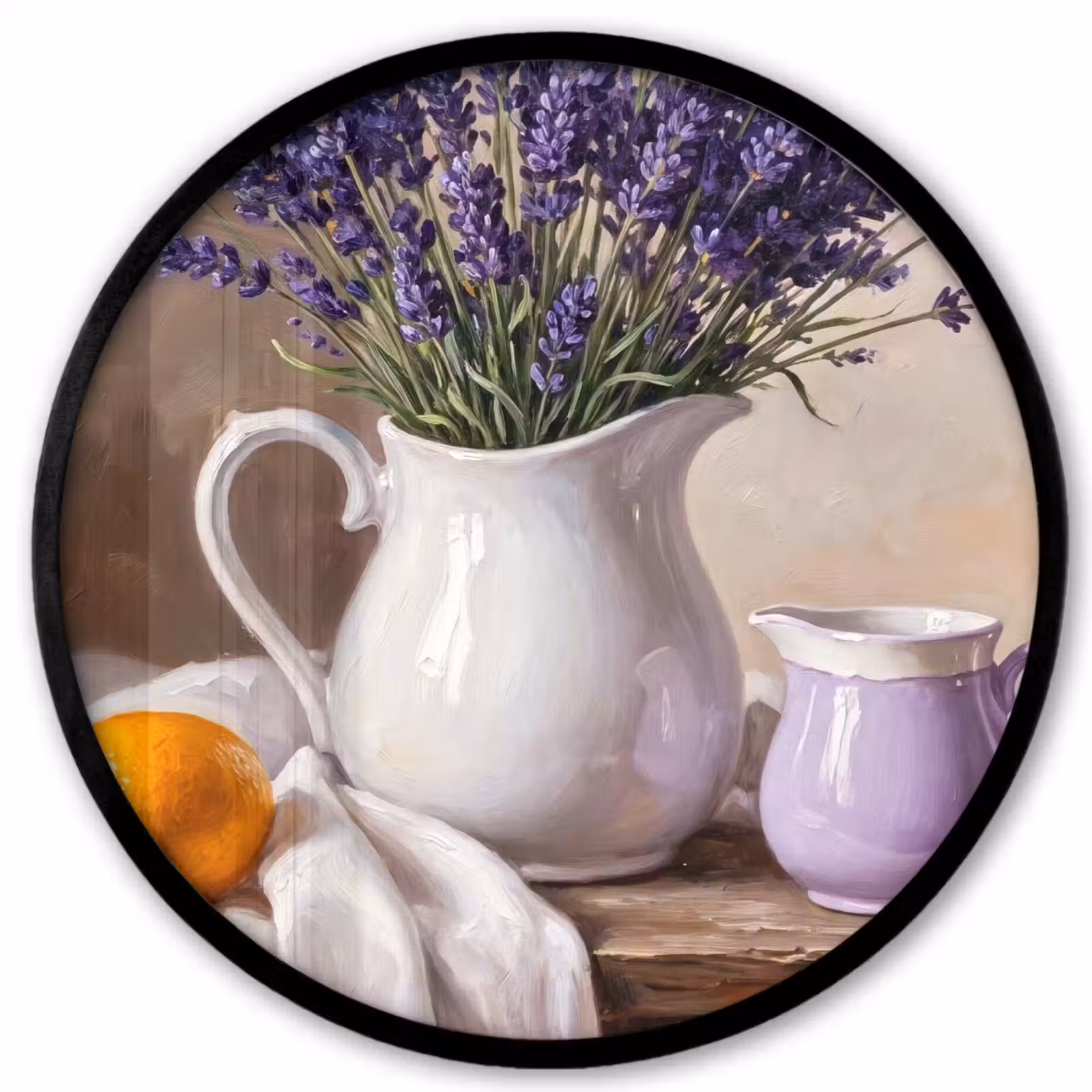 Photo Frame Round - Flowers - Still Life - Purple - Bloemen - Stilleven - Paars Fotolijst rond zonder passe partout klein