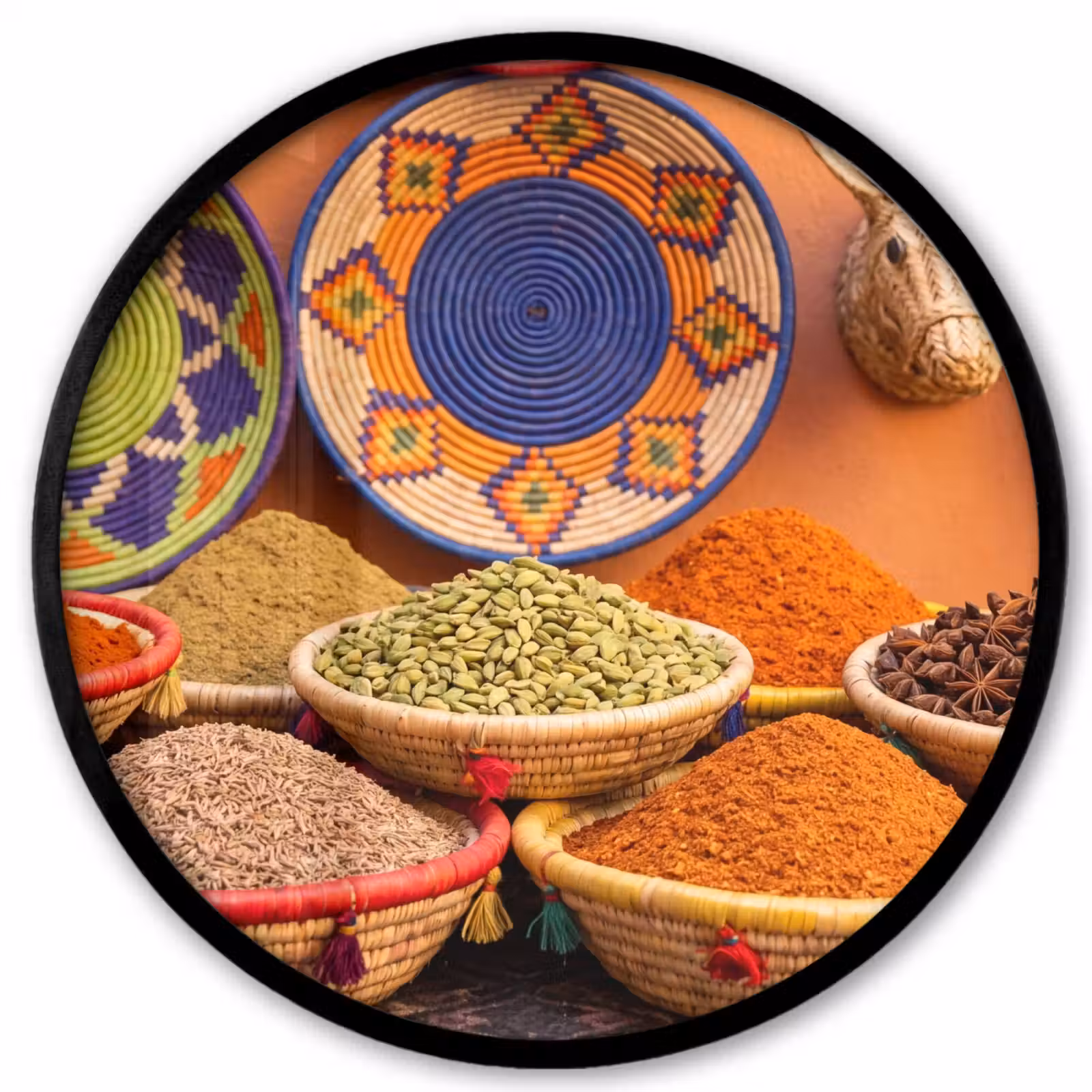 Photo Frame Round - Food - Colorful - Culture - Eten - Kleurrijk - Cultuur Fotolijst rond zonder passe partout klein
