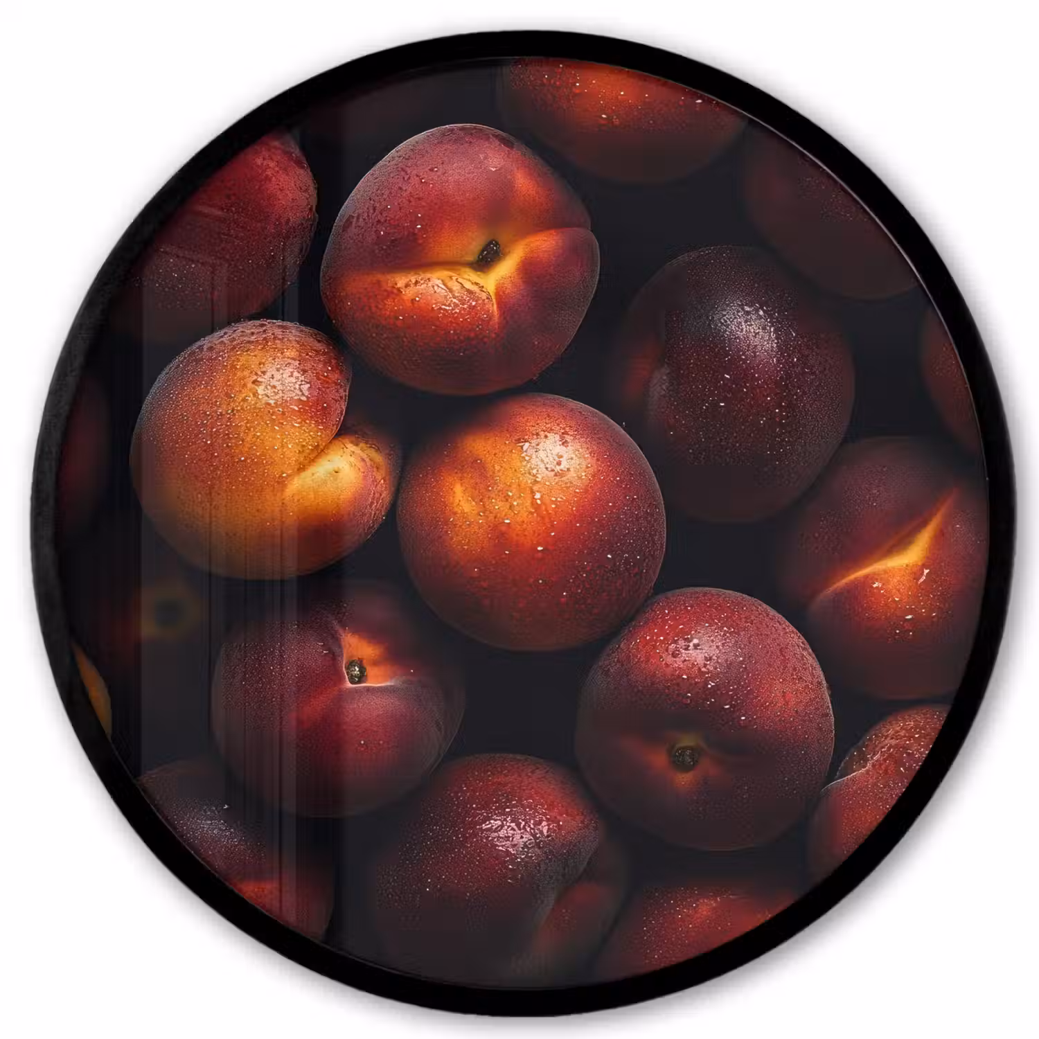 Fruit - Close up - Nectarines Fotolijst rond zonder passe partout klein -3d