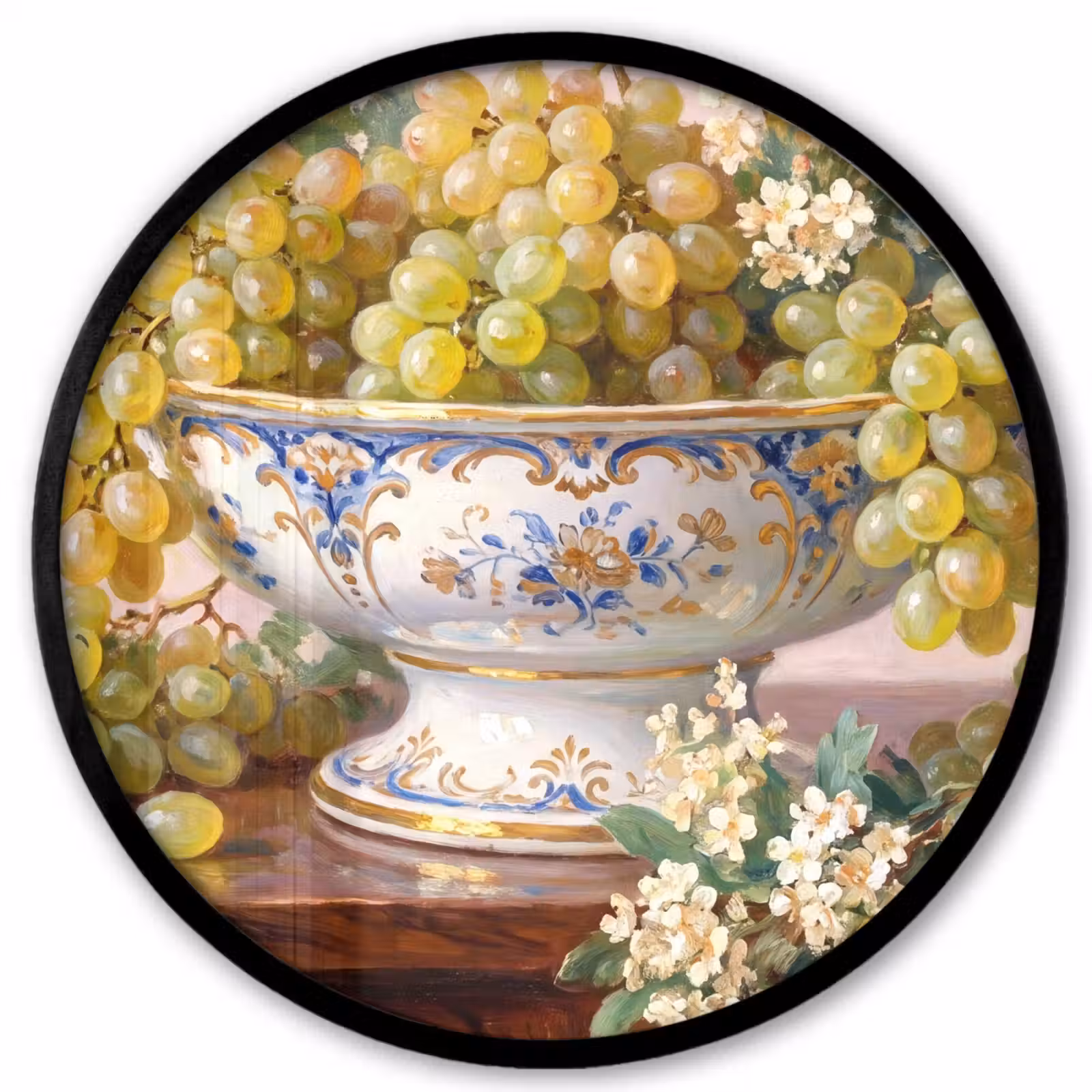 Photo Frame Round - Fruit - Still Life - Classical - Fruit - Stilleven - Klassiek Fotolijst rond zonder passe partout klein