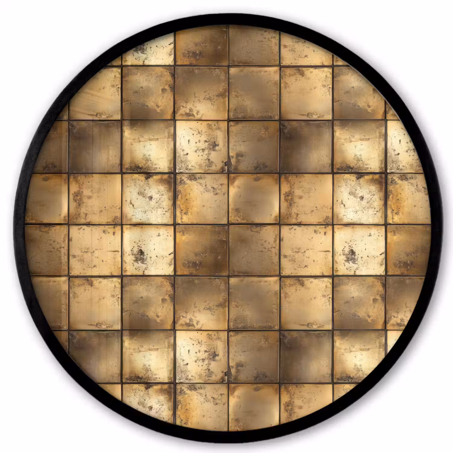 Geometrisch - Tegels - Goud Fotolijst rond zonder passe partout klein 856 -3d