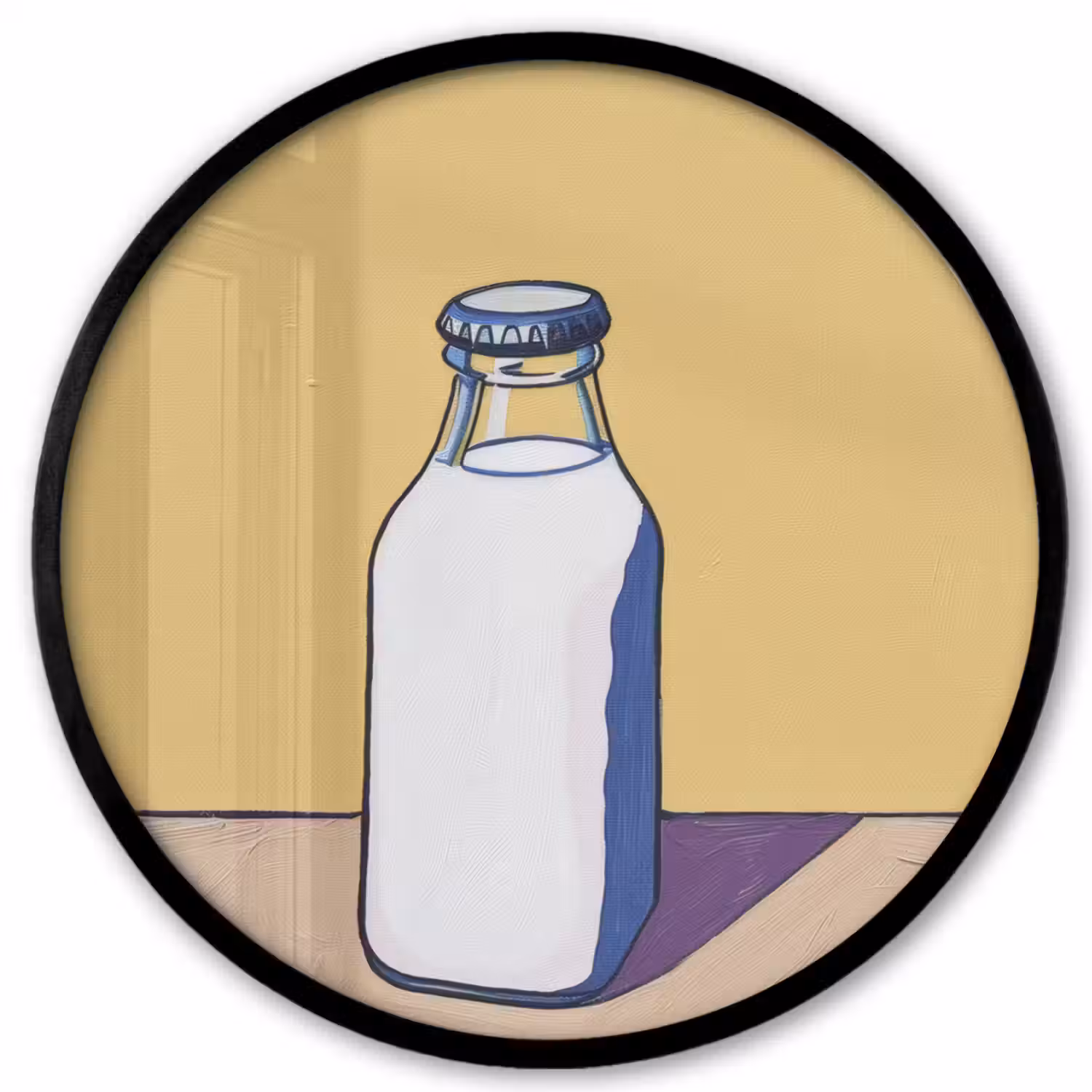 Glazen - Fles - Illustratie - Melk Fotolijst rond zonder passe partout klein -3d