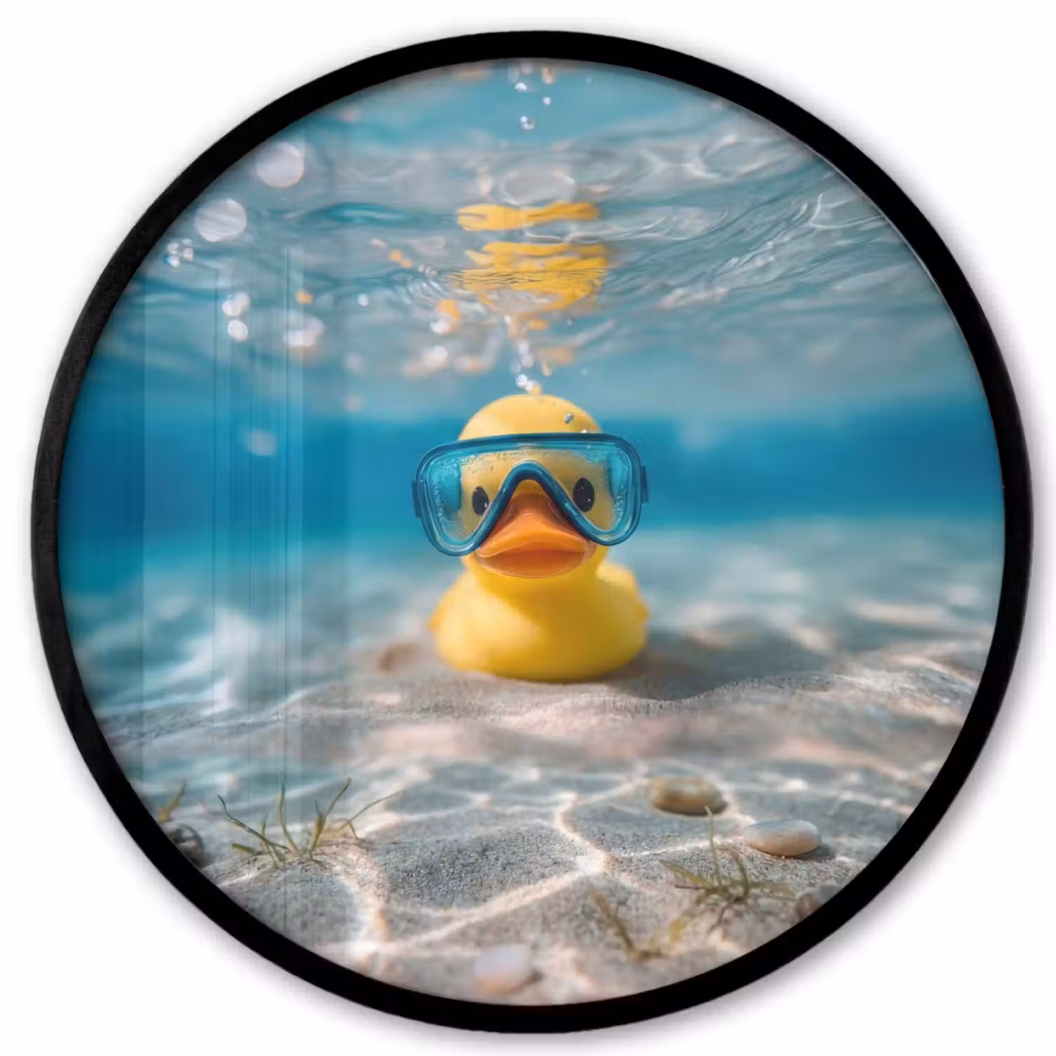 Duikbril - Eend - Water Fotolijst rond zonder passe partout klein -3d